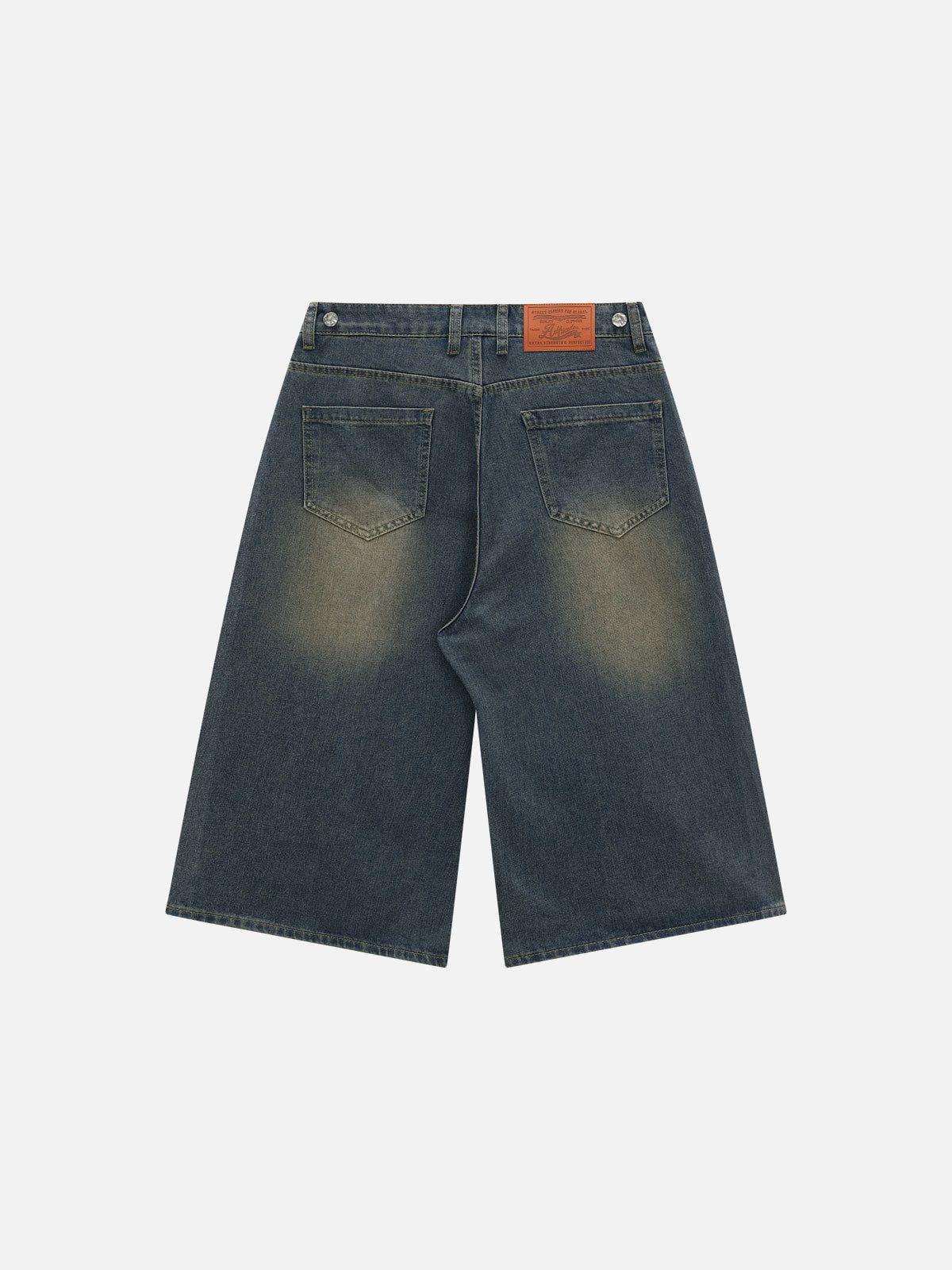 Aelfric Eden Flame Applique Embroidery Longline Jorts Product Image