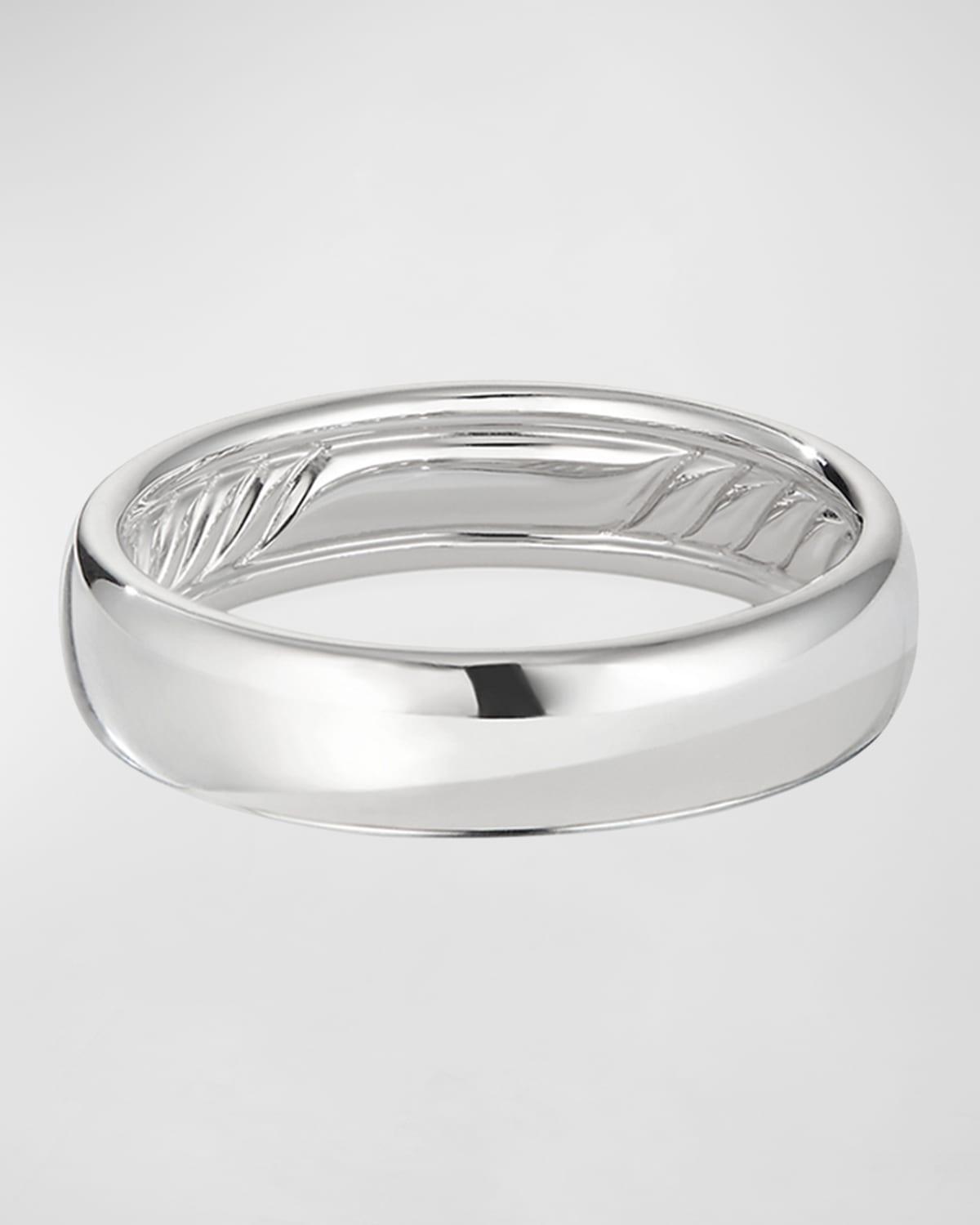 Mens DY Classic Band Ring in 18K White Gold Product Image