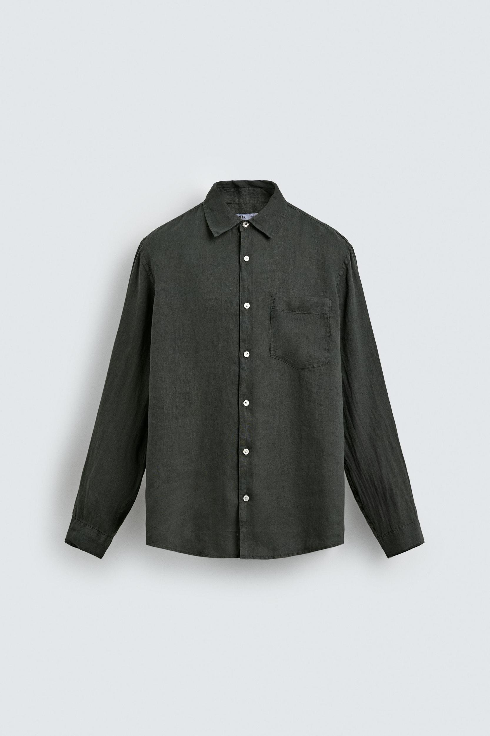 100% LINEN REGULAR FIT SHIRT Product Image