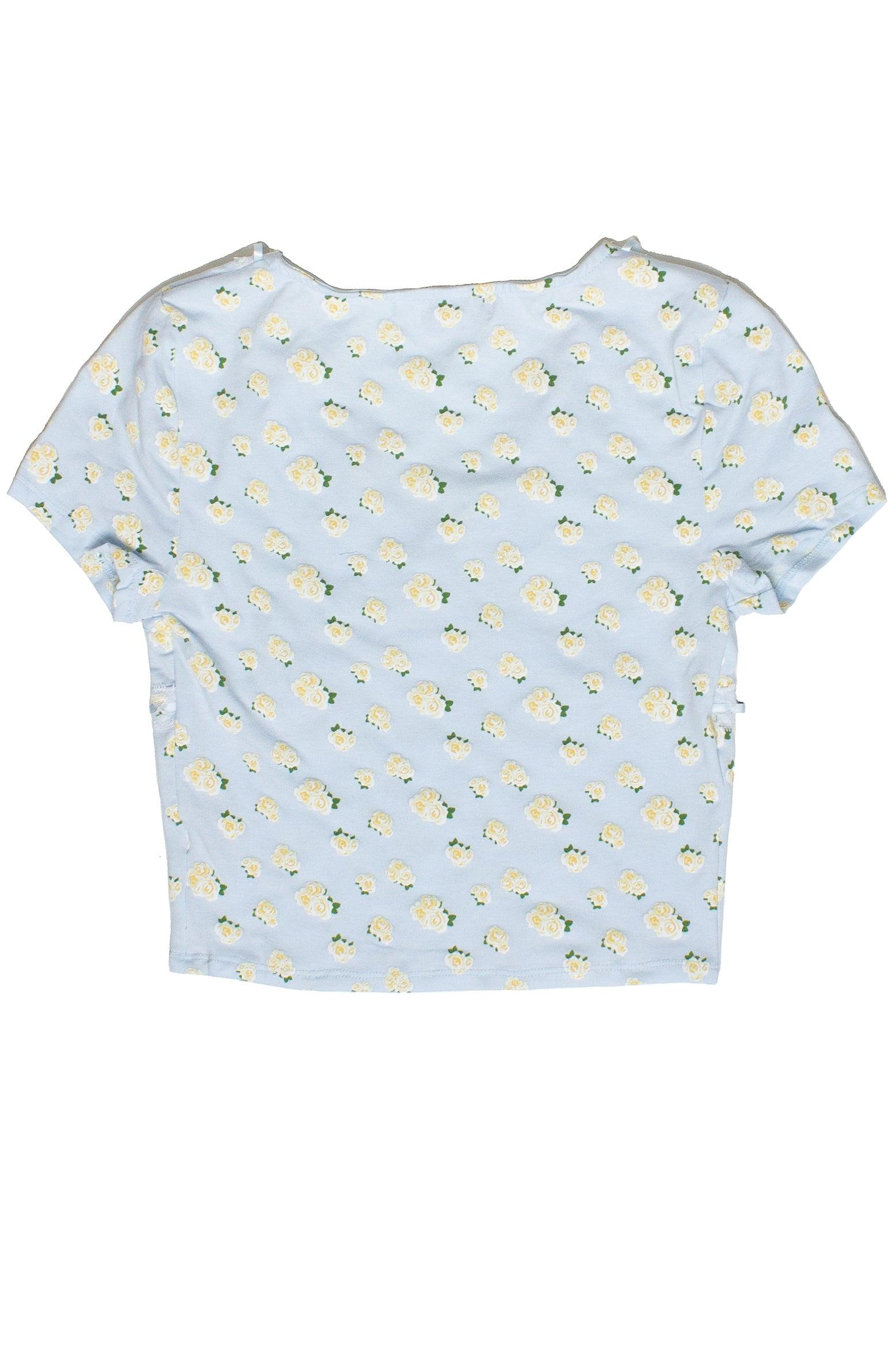 Patterned Ribbon Lace Trim Tee Product Image