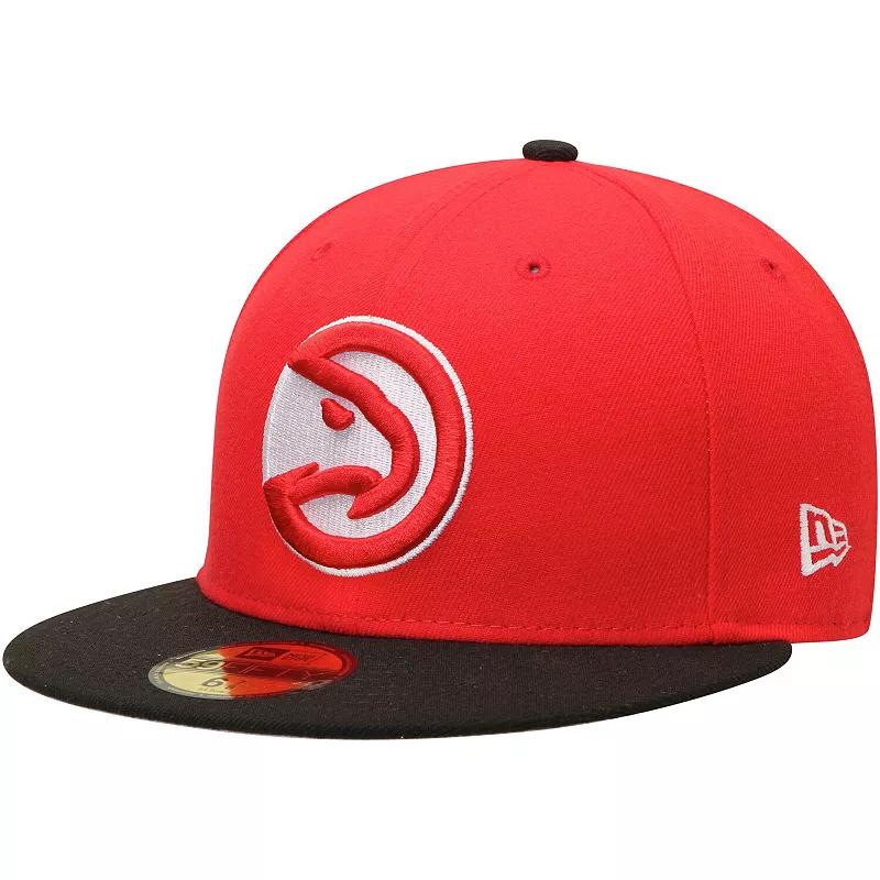 Men's New Era Red/Black Atlanta Hawks Official Team Color 2Tone 59FIFTY Fitted Hat,  Product Image