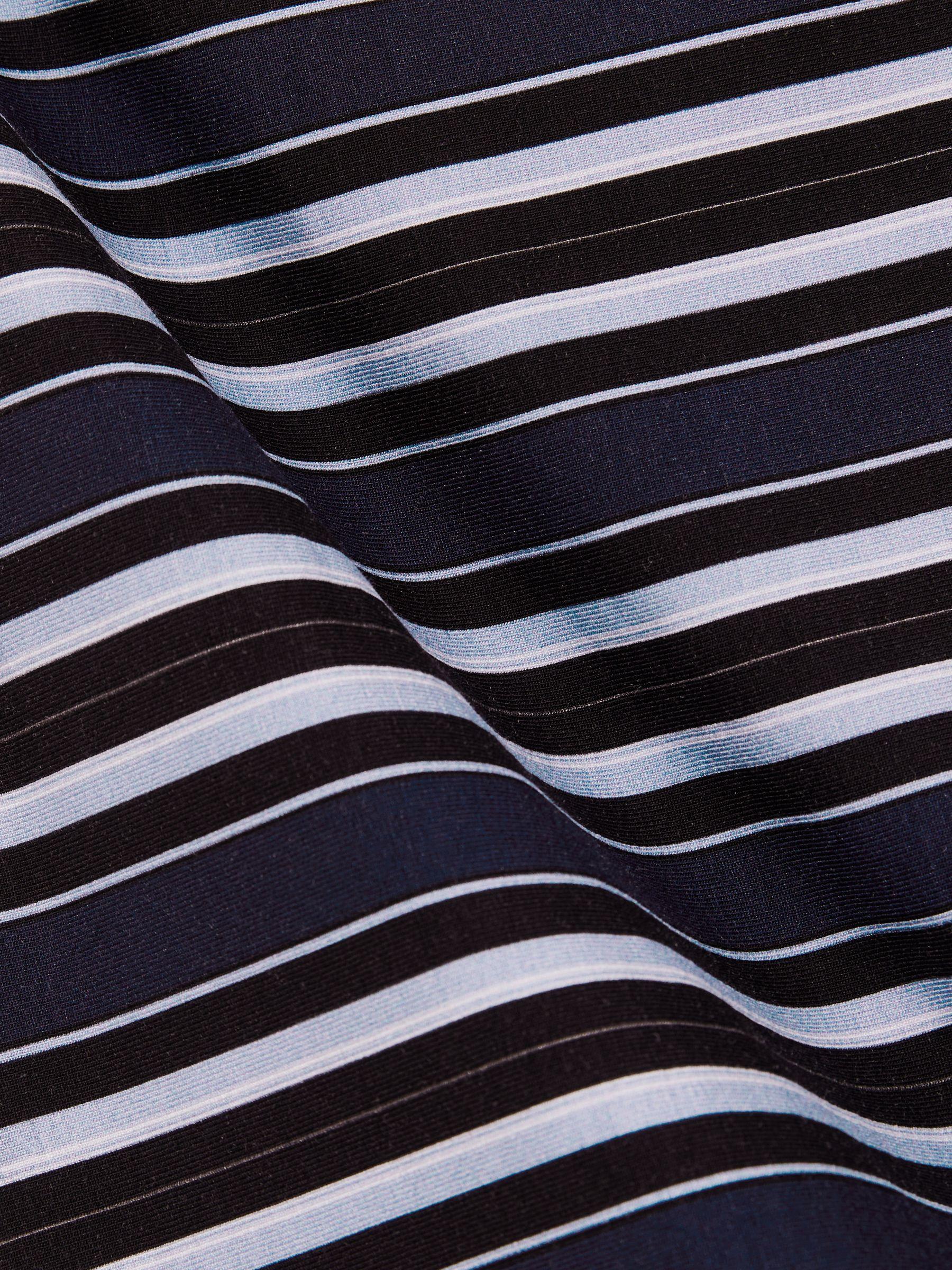 Stripe-Print Draped Top in Blue Product Image