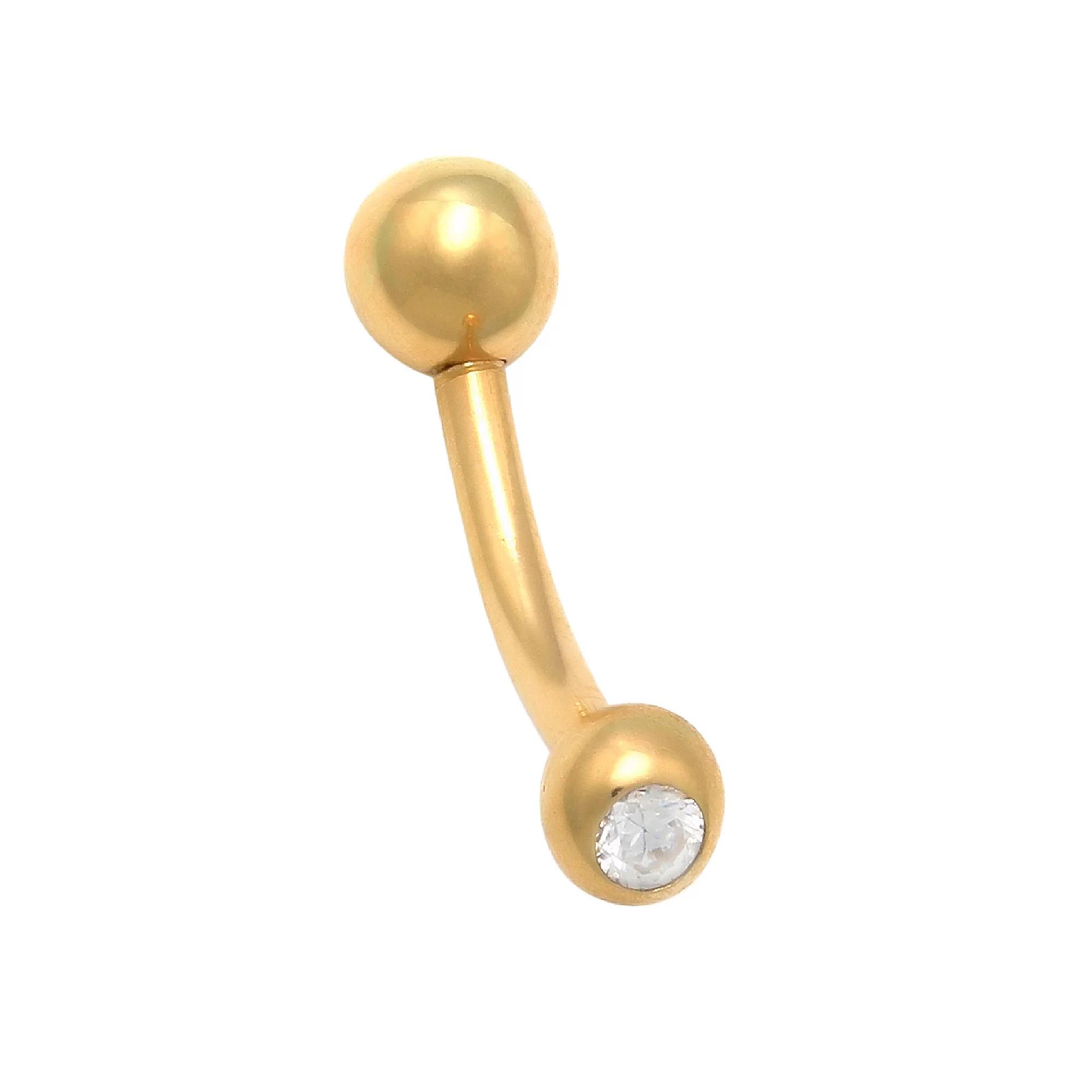 Amella Jewels 10K Gold & Cubic Zirconia Belly Ring, Women's, Yellow Product Image