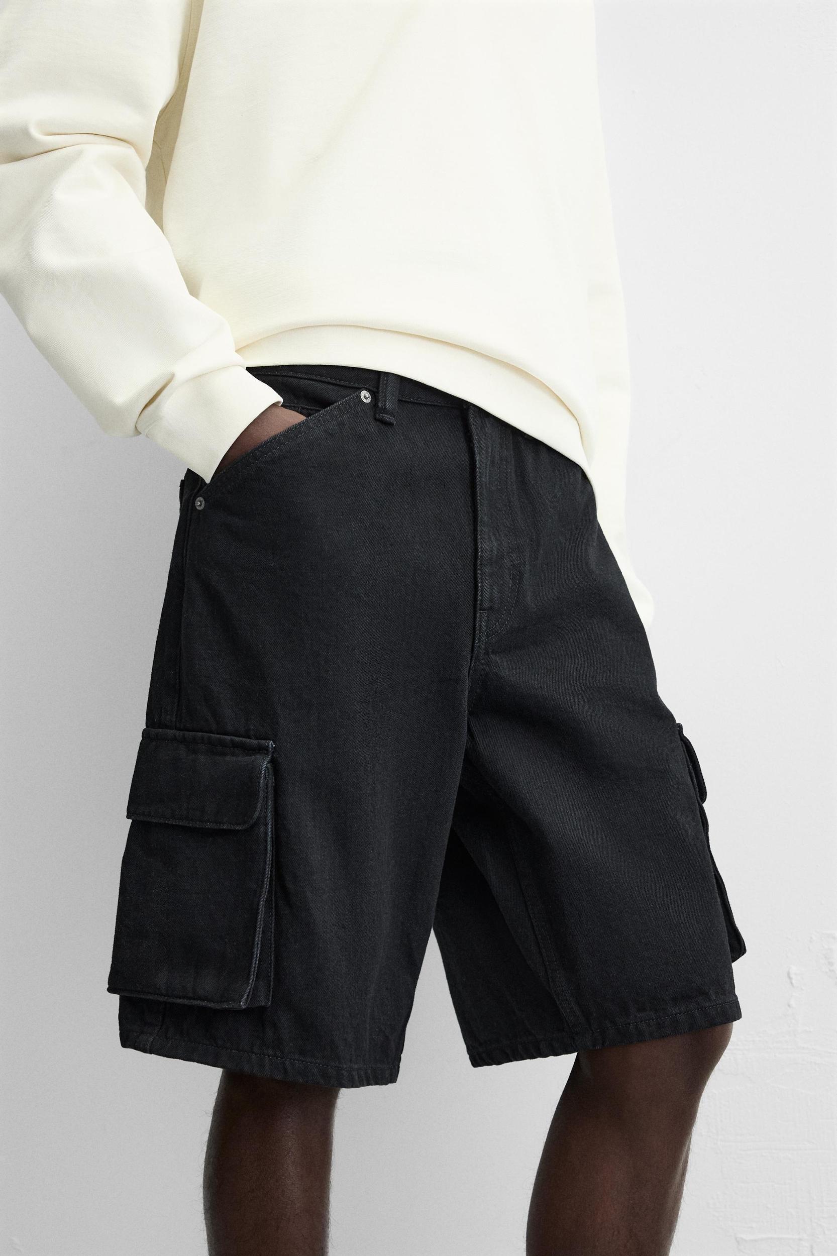 DENIM CARGO SHORTS Product Image