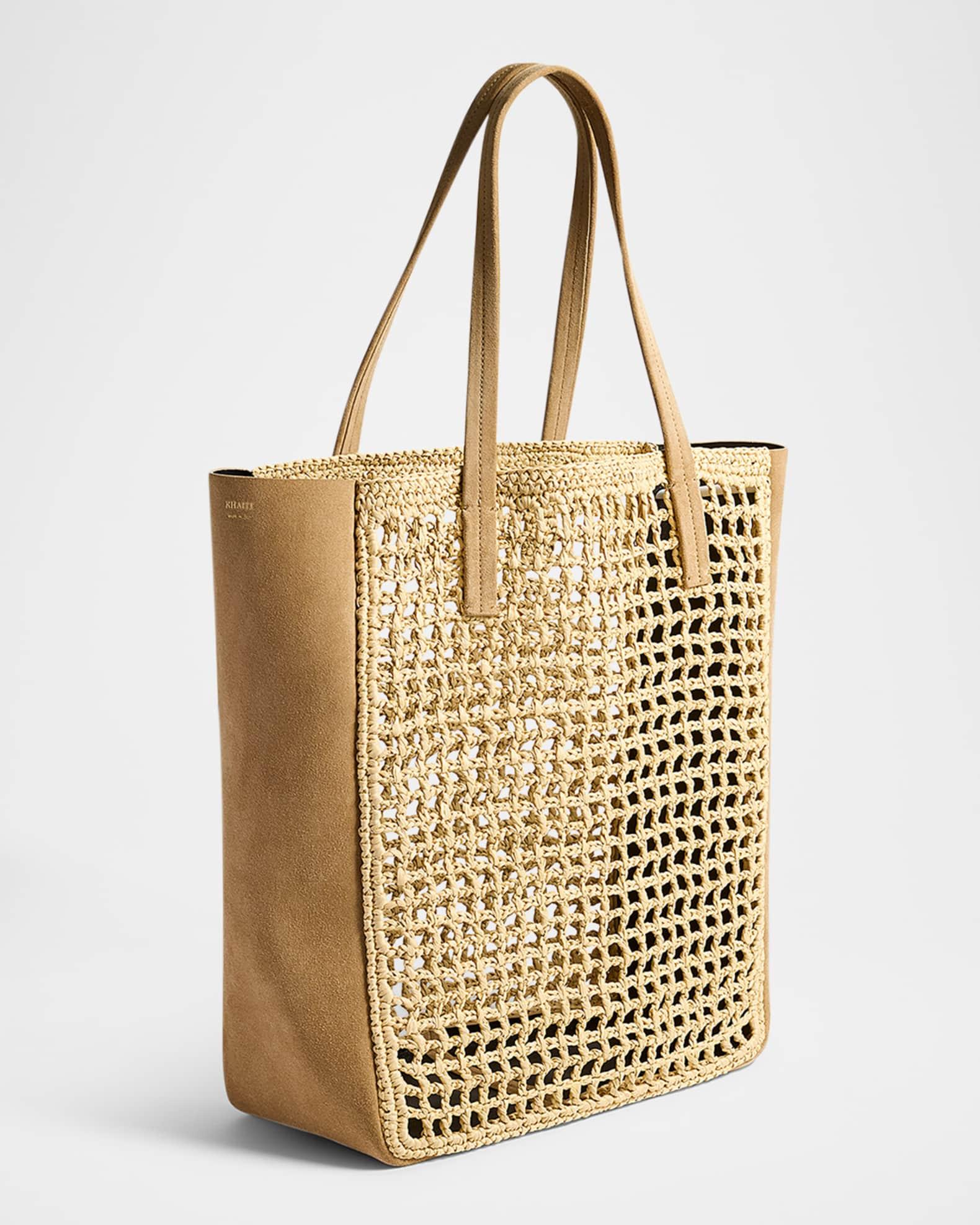 Zoe Raffia and Suede Tote Bag Product Image