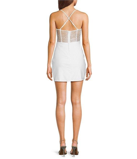 B. Darlin Spaghetti Strap Cowl Neck Shirred Detail Slim Dress Product Image