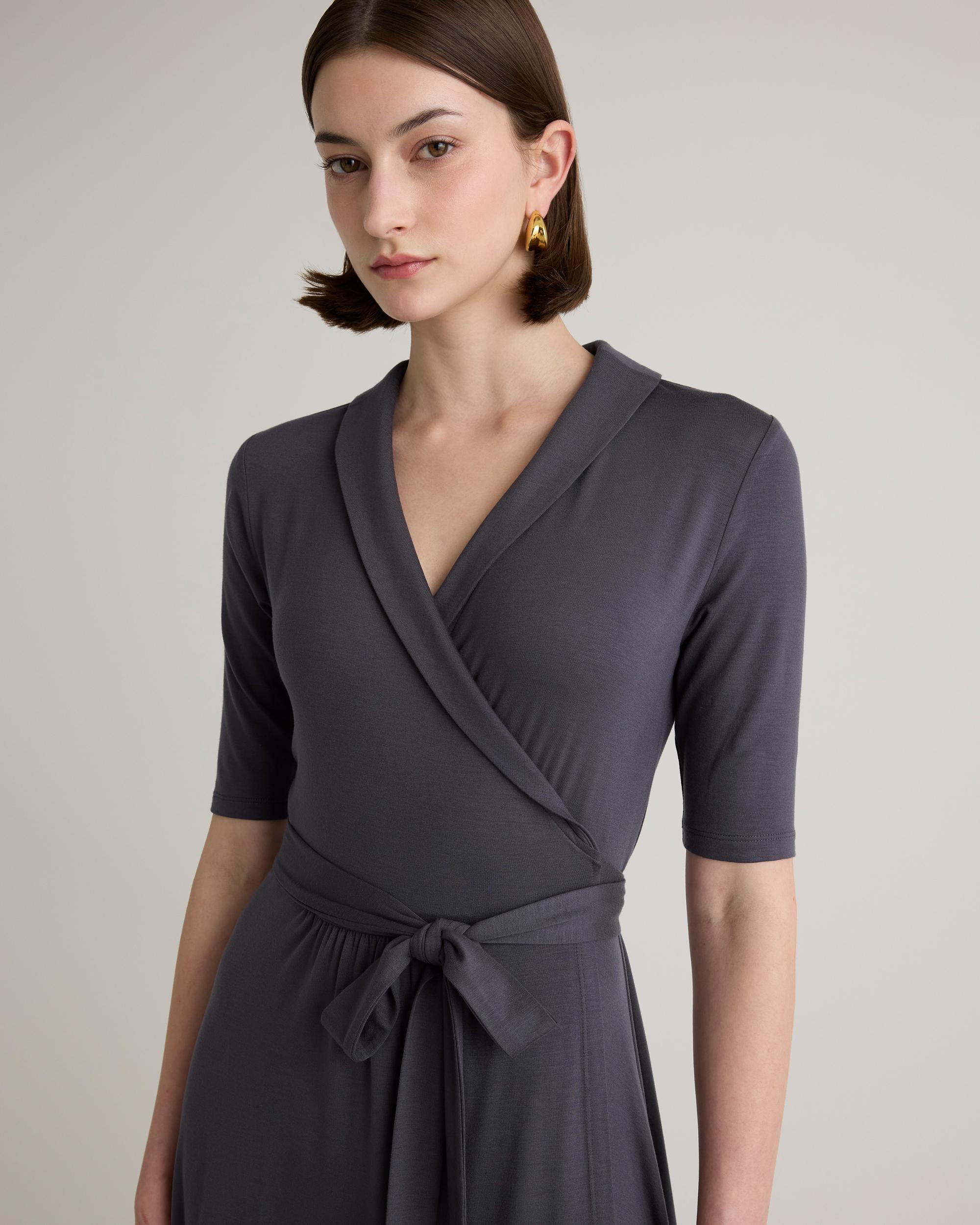Quince | Women's Tencel Jersey Midi Wrap Dress Product Image