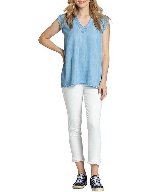 APNY V-Neck Sleeveless Fray Edge Tank Product Image