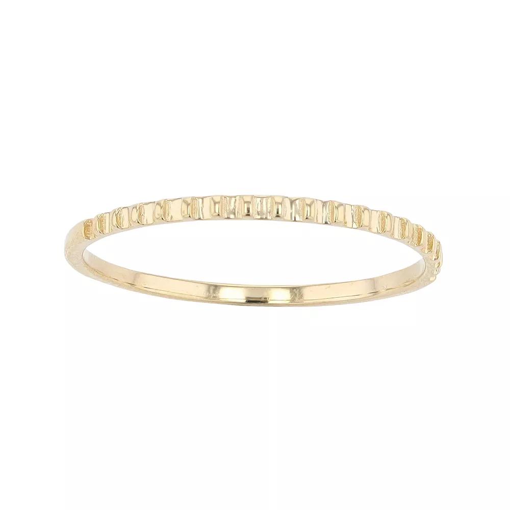 Au Naturale 14k Gold Ribbed Band Ring, Womens Product Image