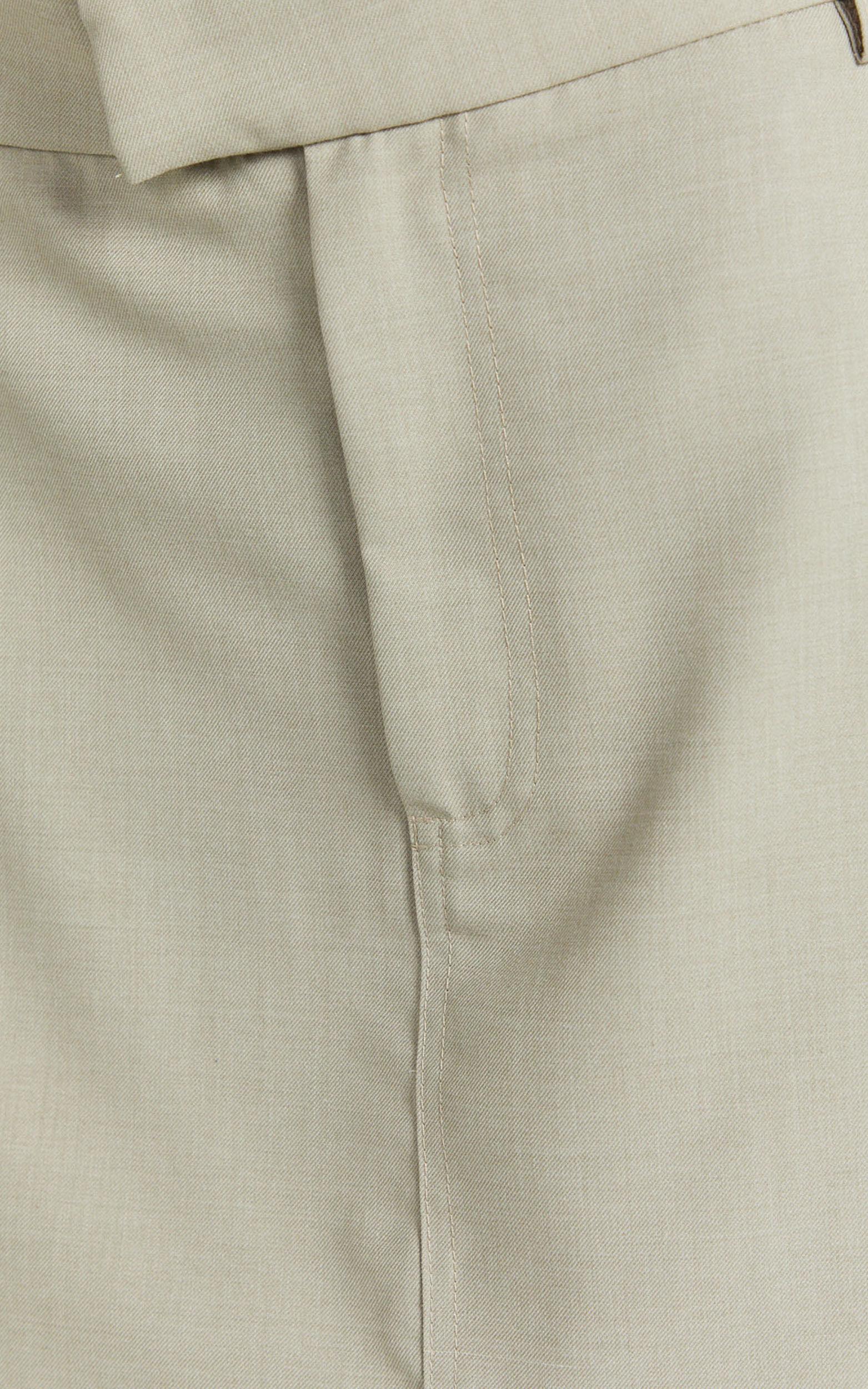 Desi Mini Skirt - Tailored Mid Waisted Skirt in Oatmeal Product Image