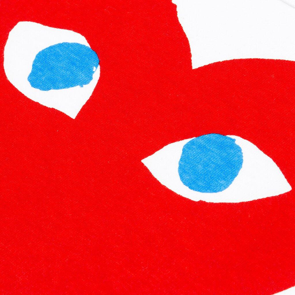 Red Emblem Long Heart T-Shirt - White Male Product Image