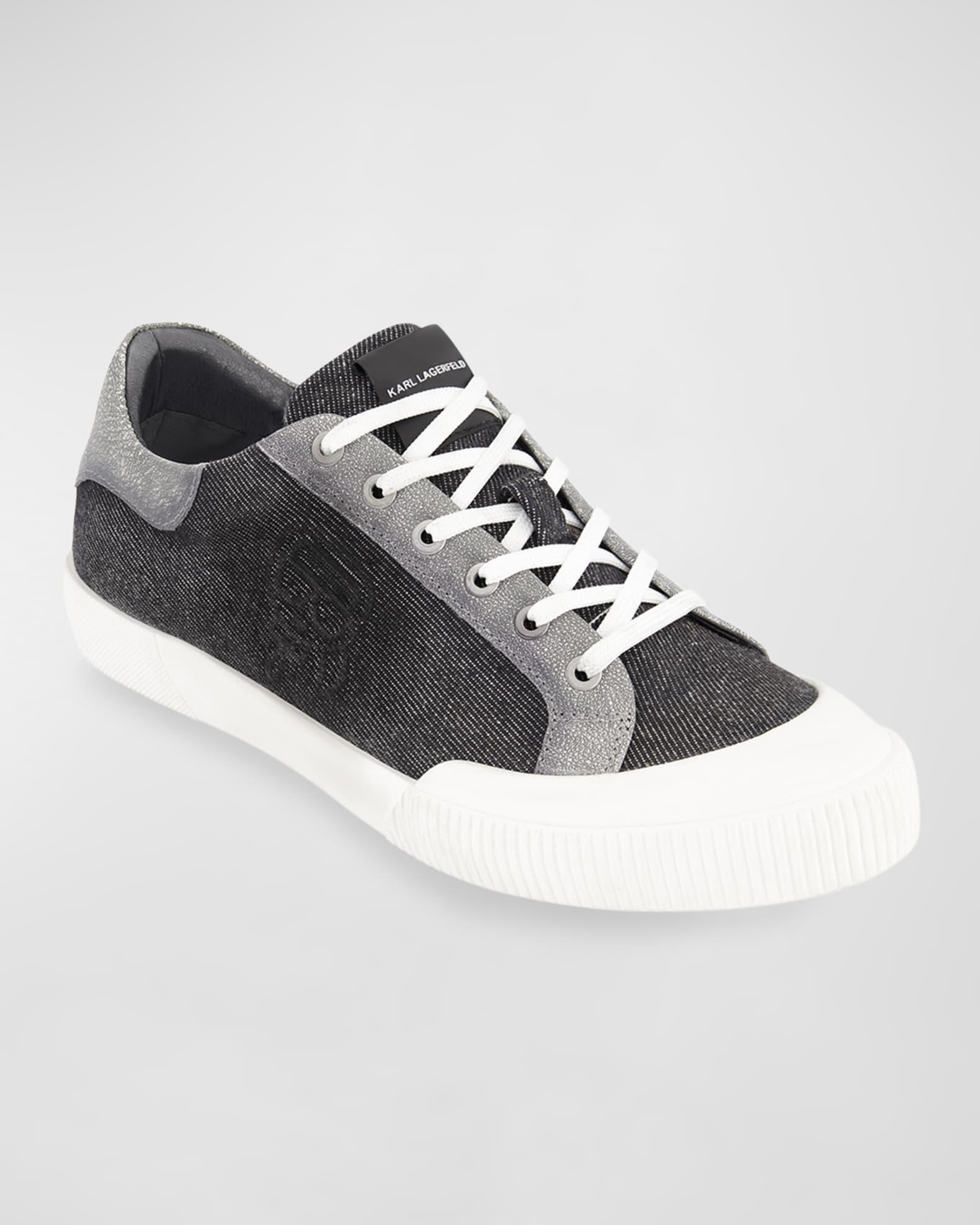 Men's Denim Side Logo Low-Top Sneakers Product Image