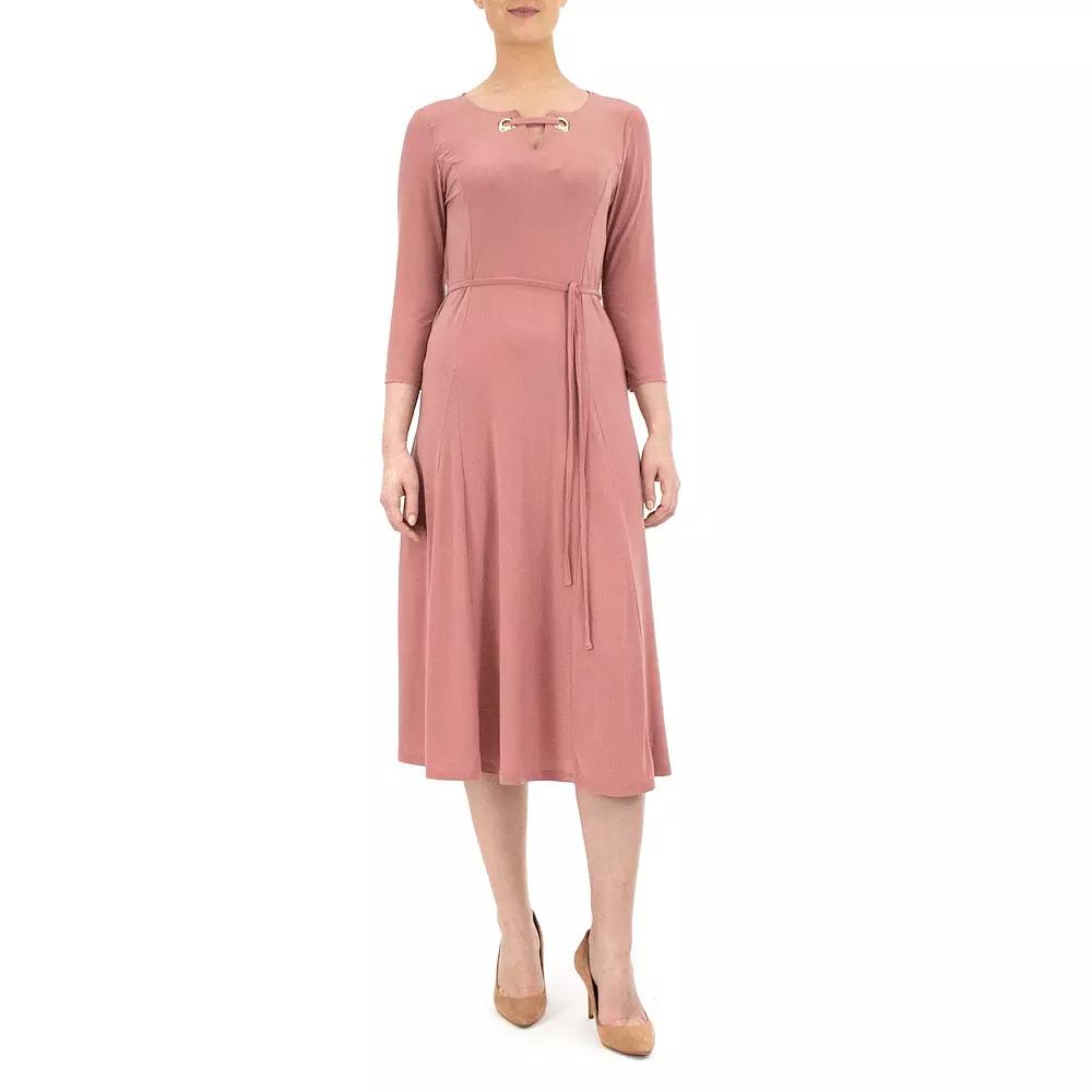 Women's Nina Leonard Grommet-Detail Midi Dress,  Product Image