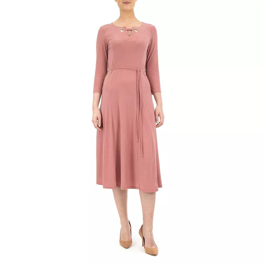 Women's Nina Leonard Grommet-Detail Midi Dress,  Product Image