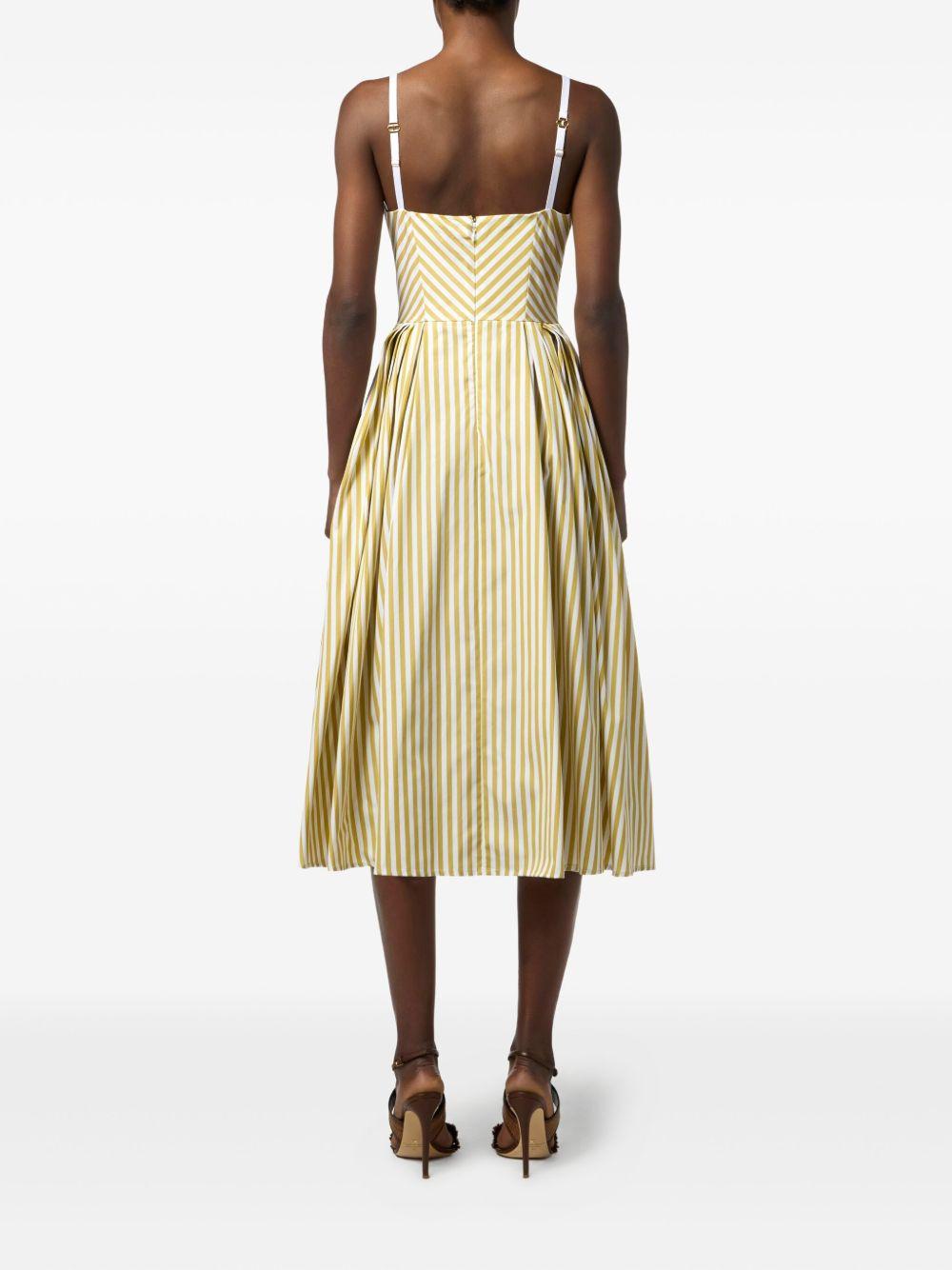 striped sweetheart-neck dress Product Image