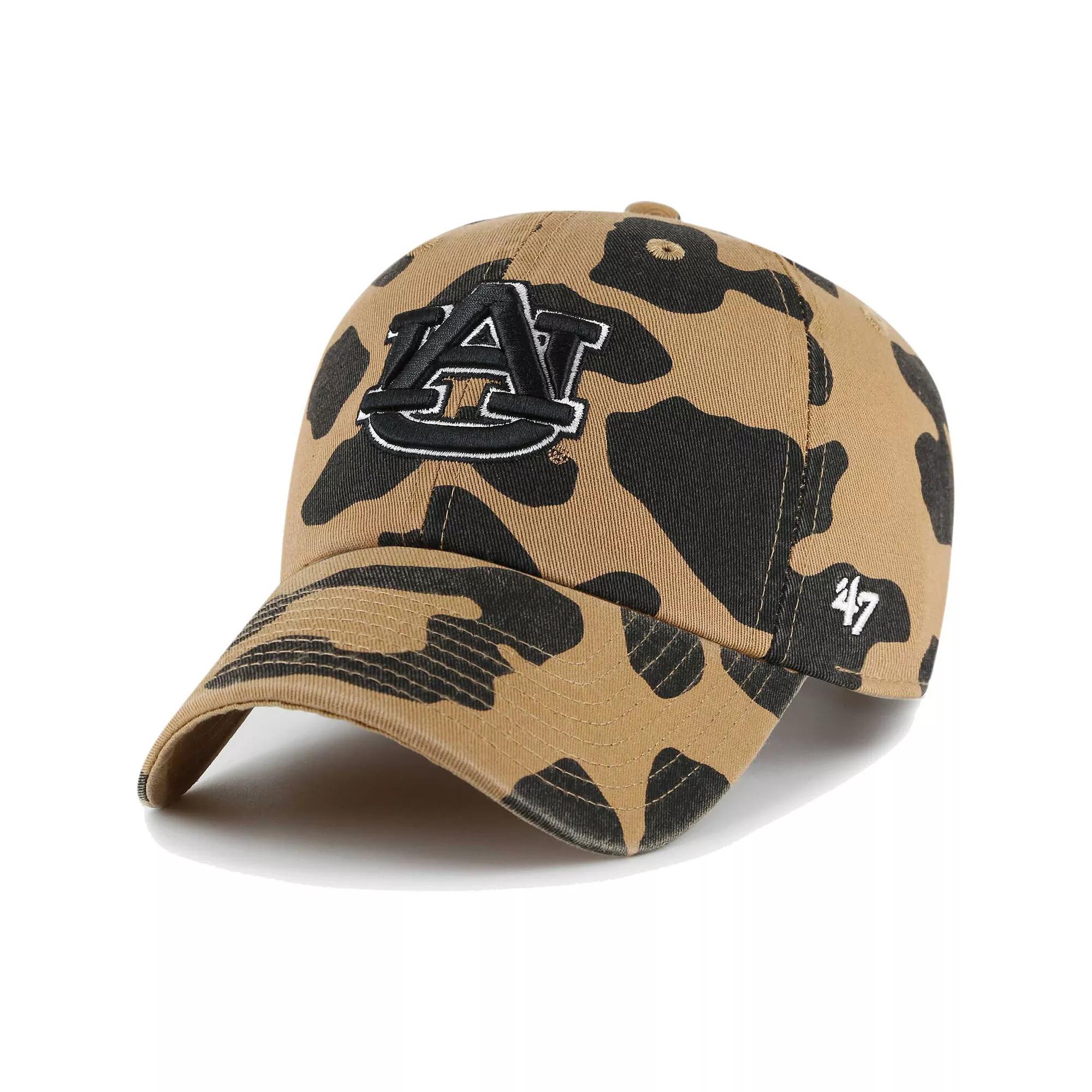 Women's '47 Auburn Tigers Rosette Leopard Clean Up Adjustable Hat, Brown Product Image