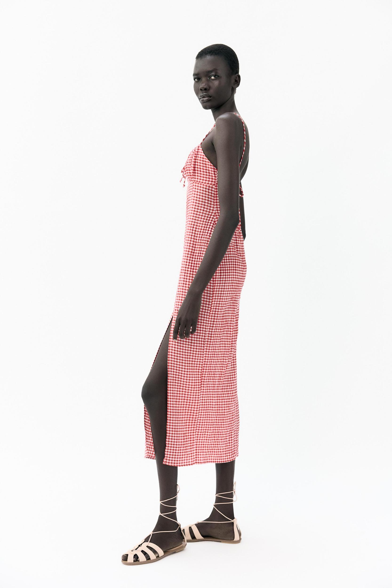 GINGHAM MIDI DRESS Product Image