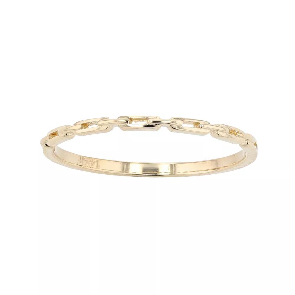 Au Naturale 14k Gold Paper Clip Ring, Womens Product Image