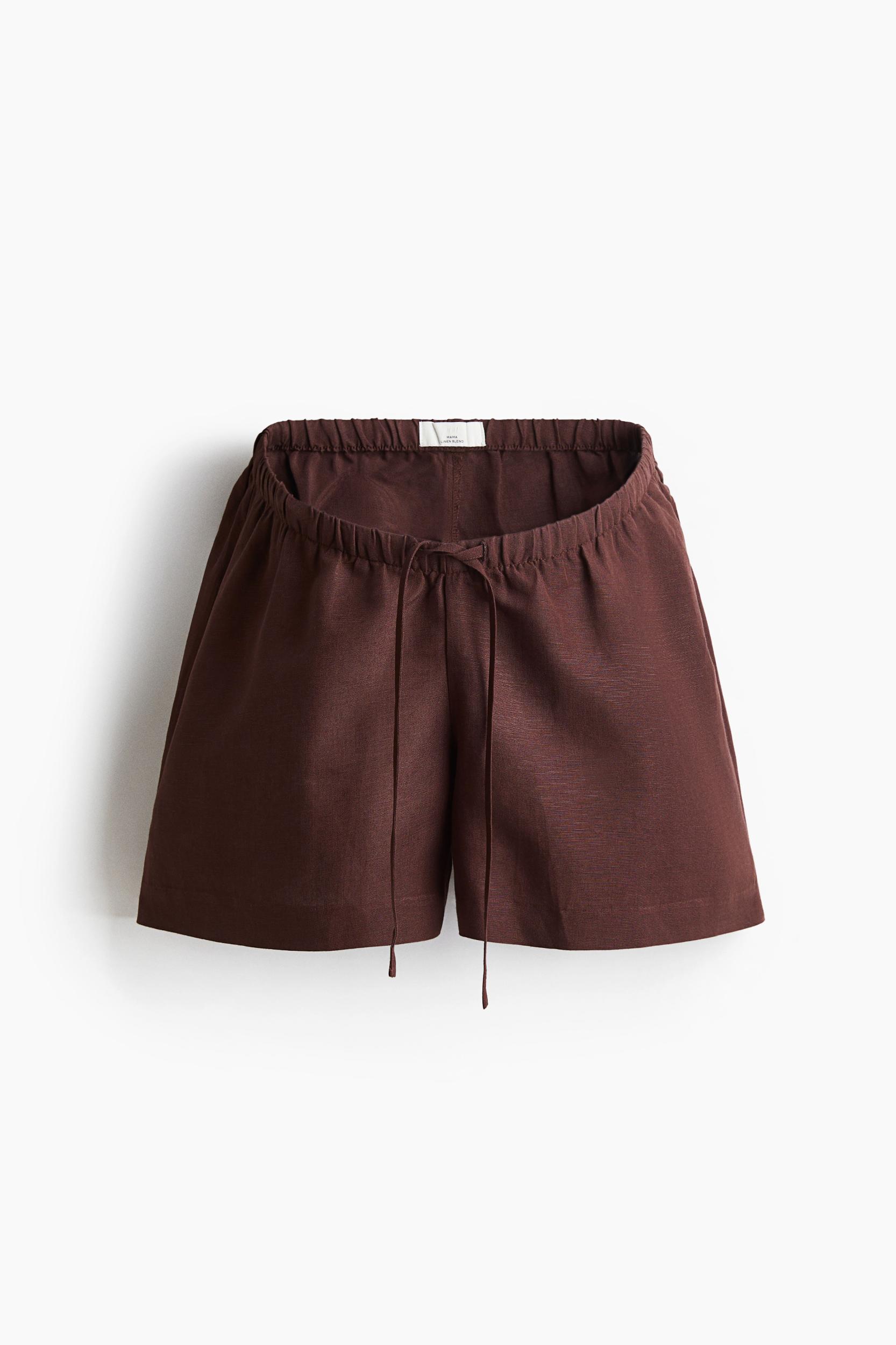 MAMA Before & After Linen-Blend Shorts Product Image