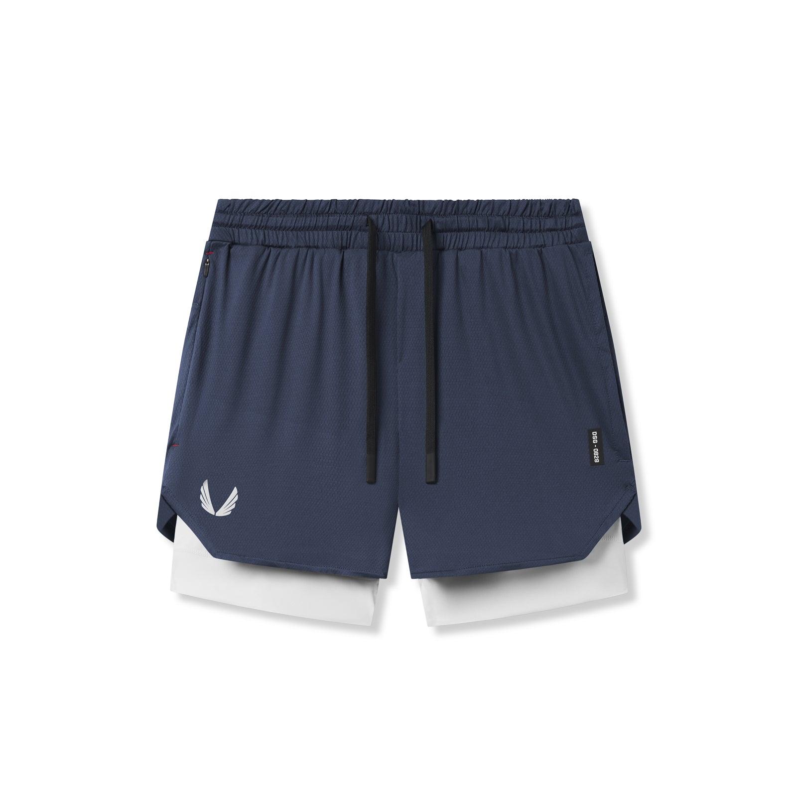 0828. AeroSilver® 5" Liner Short - Space Grey "Wings"/White Male Product Image