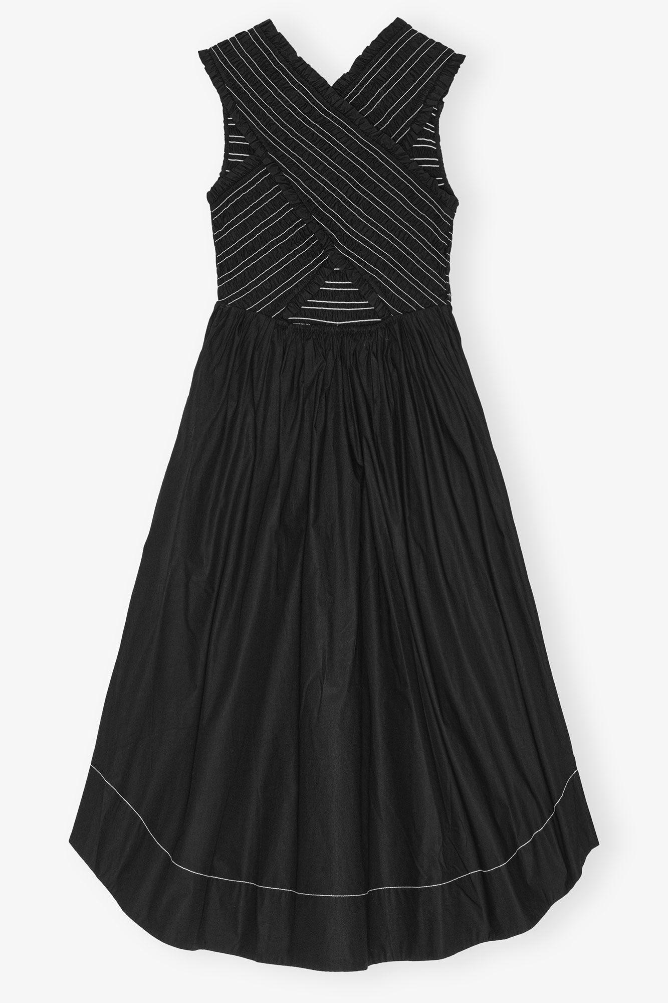 Washed Stretch Cotton Smock Midi Dress Product Image