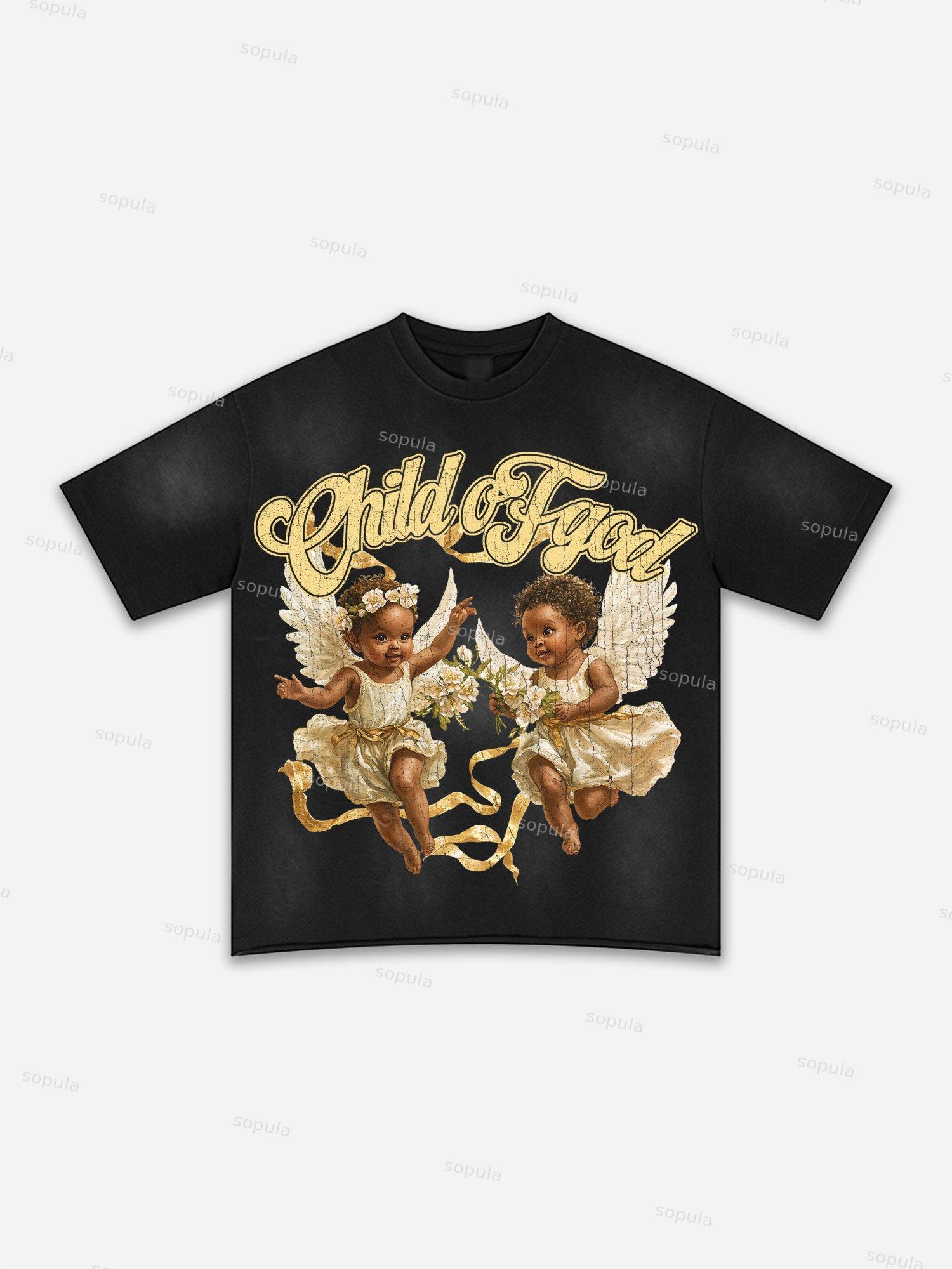 Child Of God Print Washed T-shirt Product Image