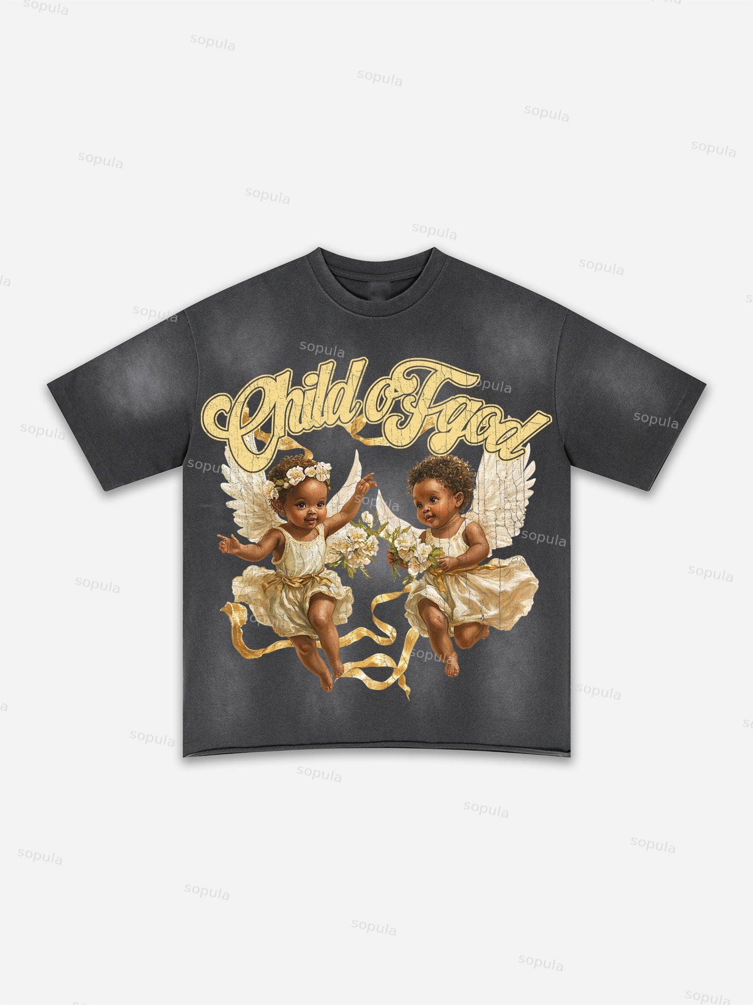 Child Of God Print Washed T-shirt Product Image