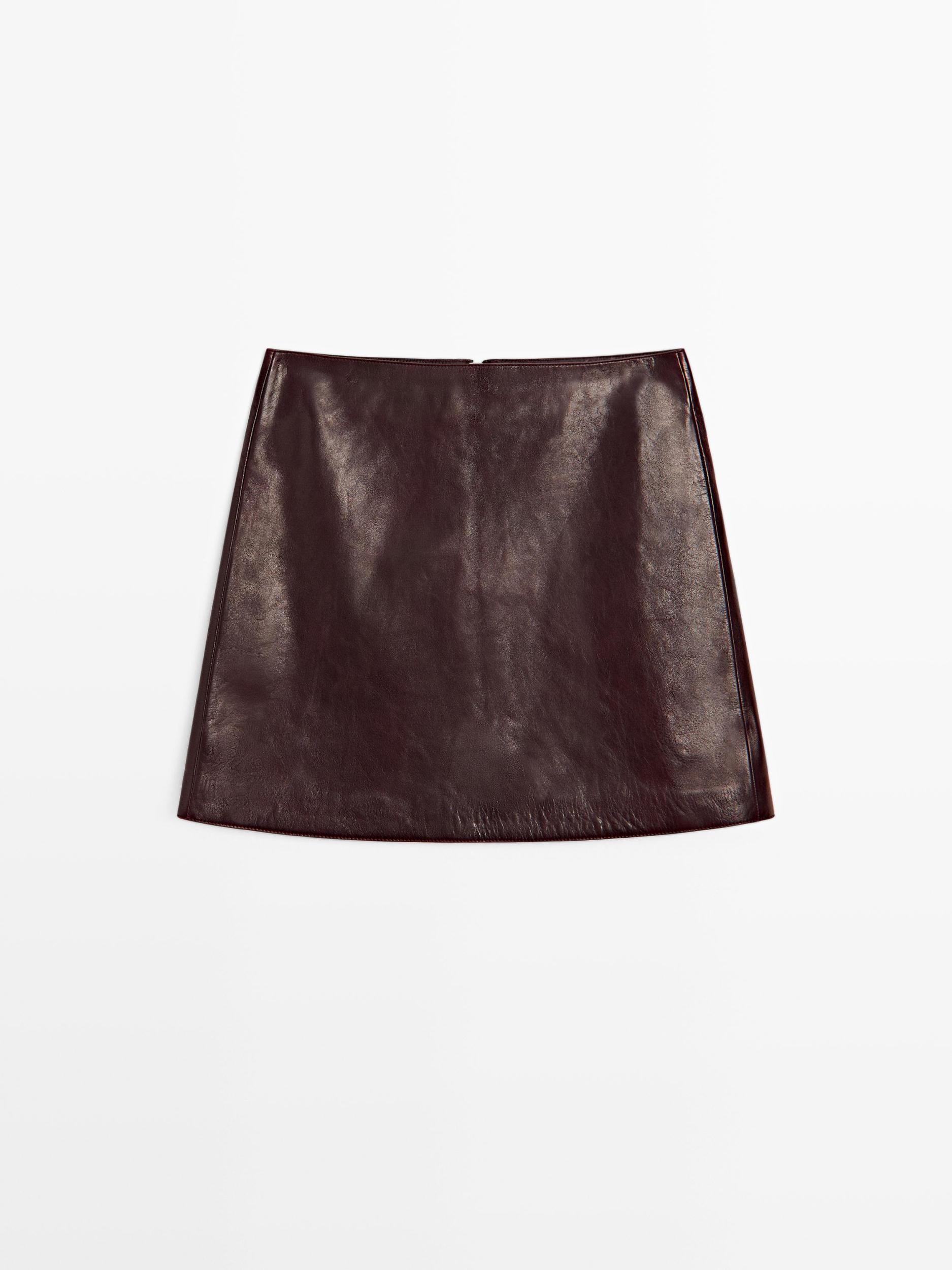 Short nappa leather skirt Product Image