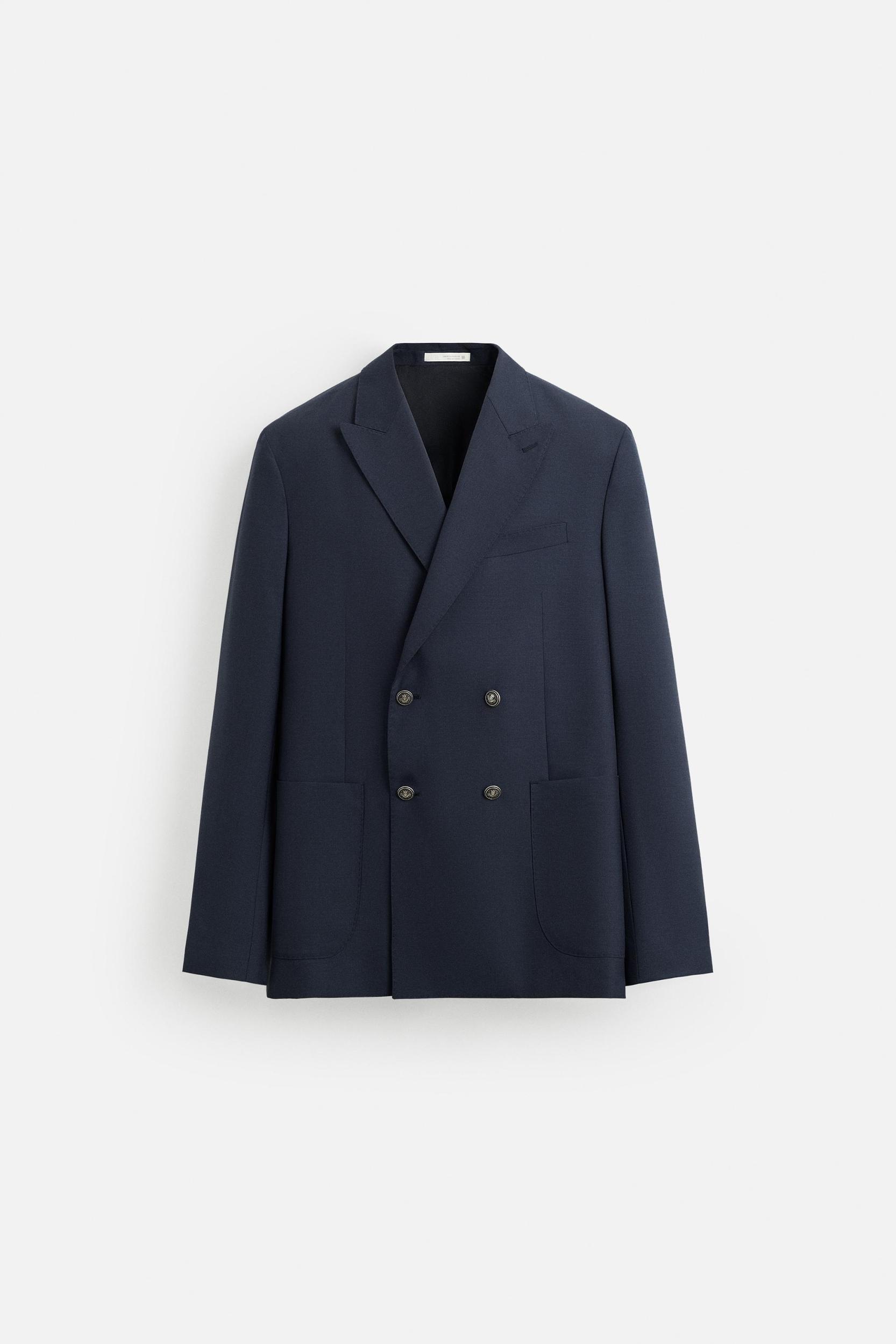 WOOL BLEND DOUBLE BREASTED BLAZER Product Image