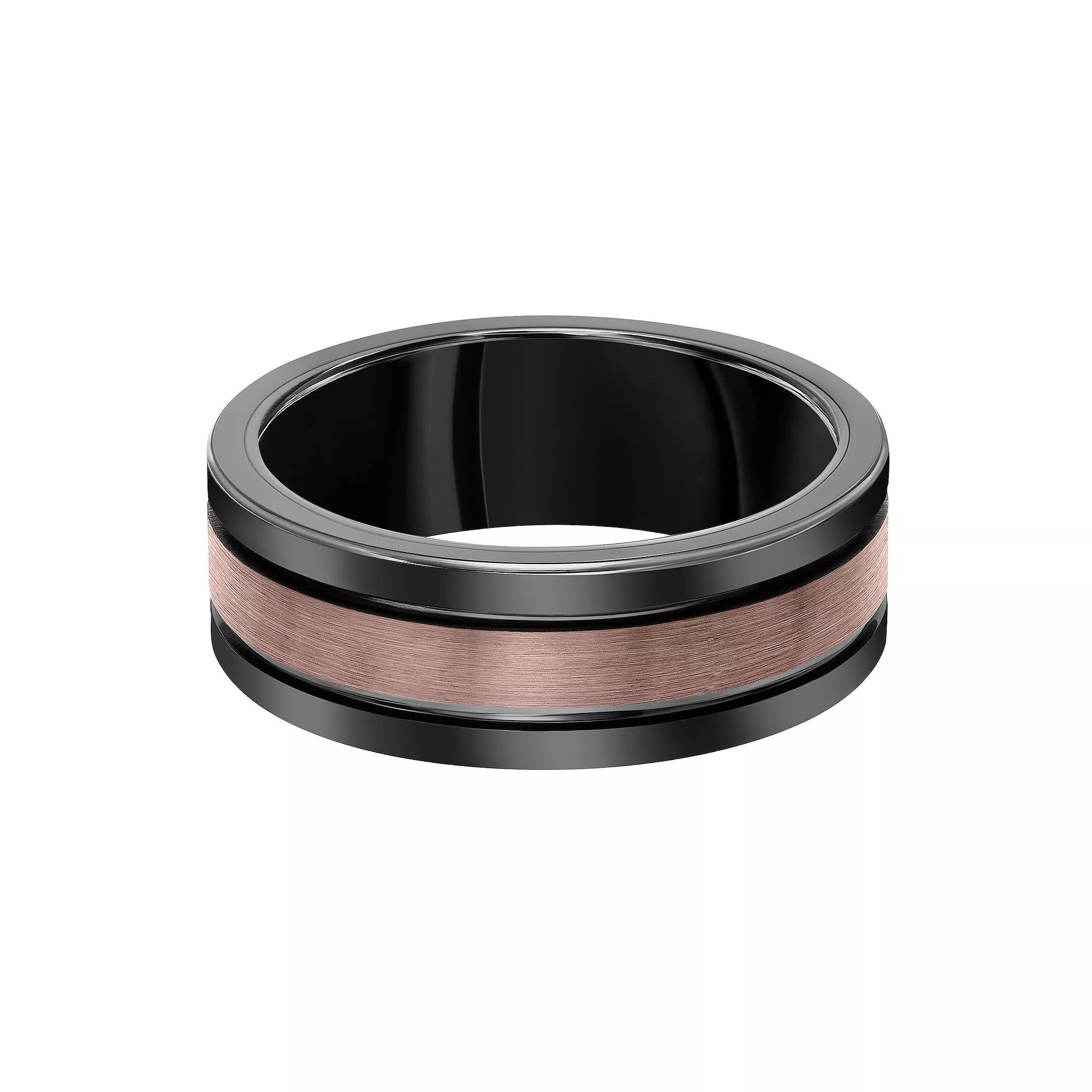 AXL Black and Brown Tungsten Mens Wedding Band Two Tone Product Image