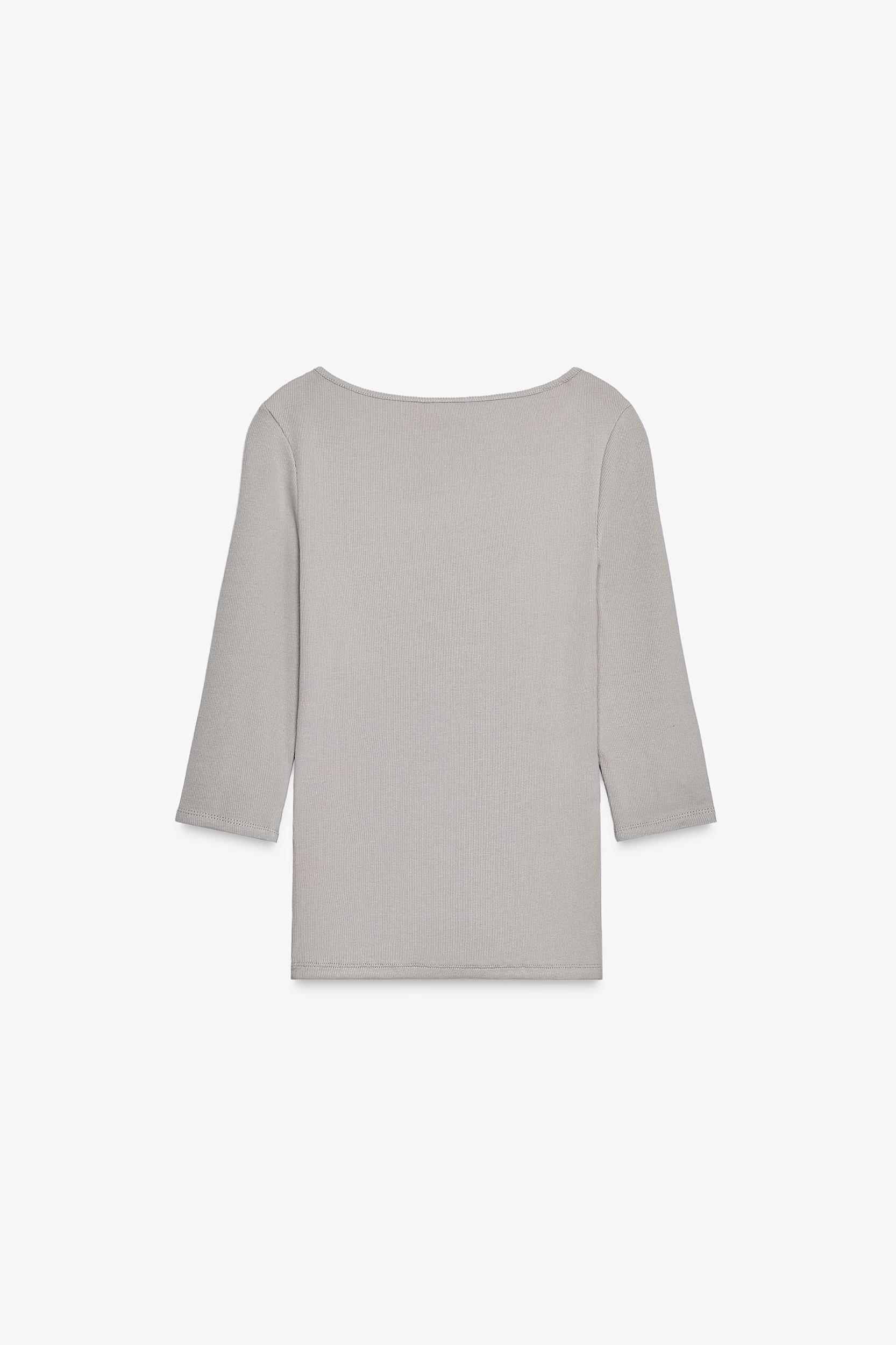 COTTON BOAT NECK T-SHIRT Product Image