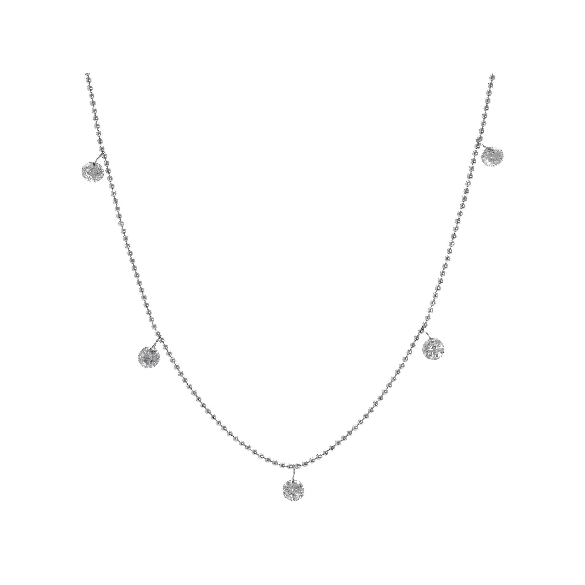 Luxle 18k White Gold 1/2 Carat T.W. 5 Diamond Dangle Necklace, Women's, Size: 18", 14k White Gold Product Image