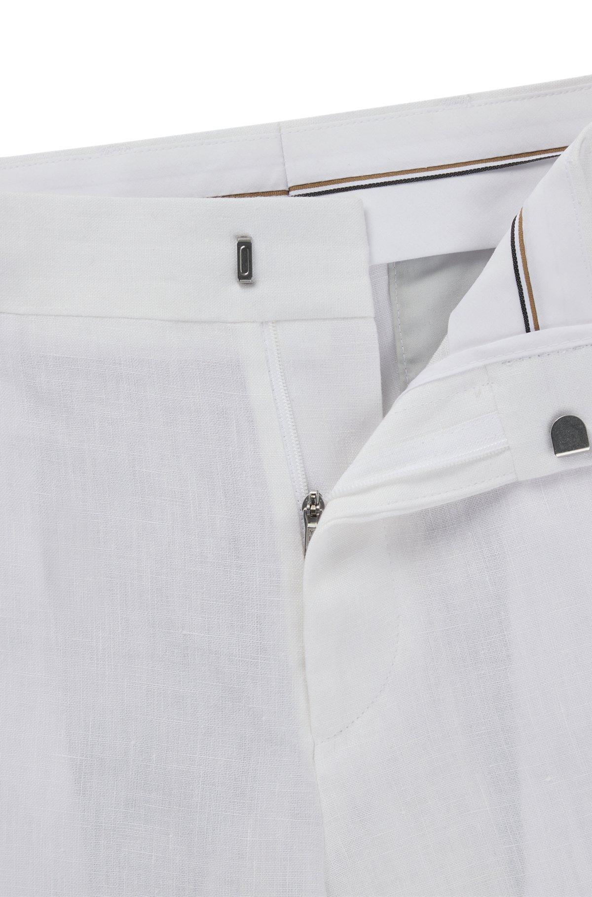 BOSS - Formal trousers in linen canvas - White Product Image