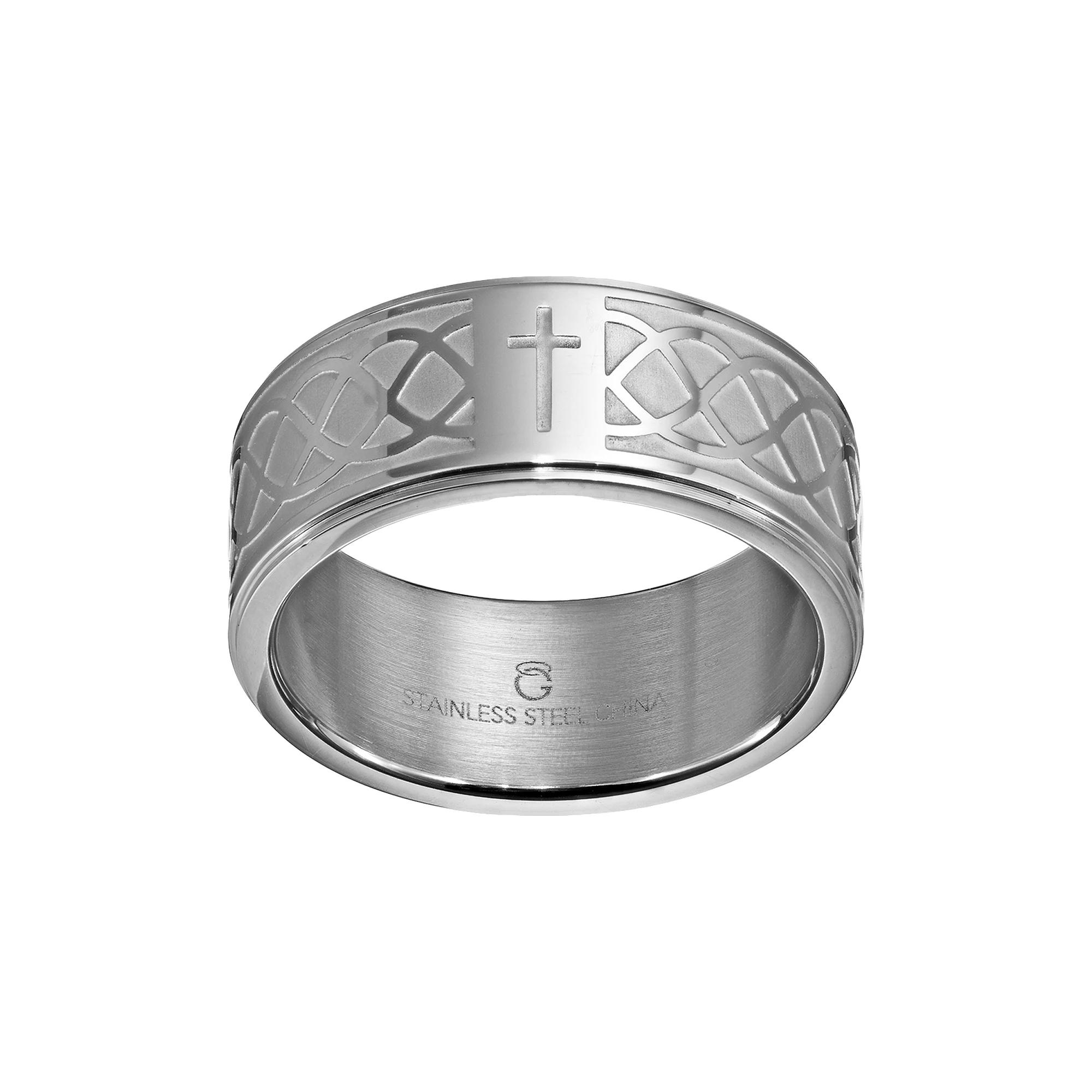 Stainless Steel Infinity Band - Men, Men's, Size: 8, Grey Product Image