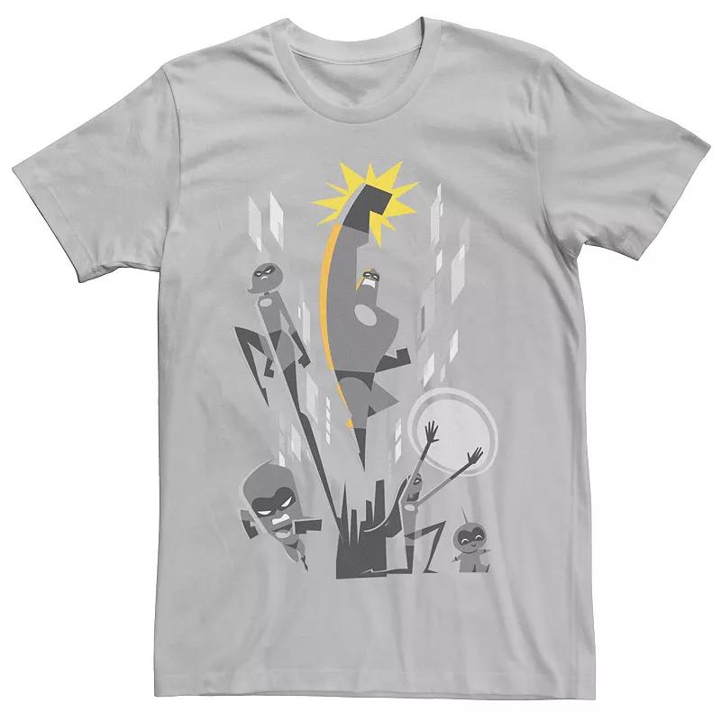 Men's Disney Pixar Incredibles 2 Grey Scale Ornate Poster Tee,  Product Image
