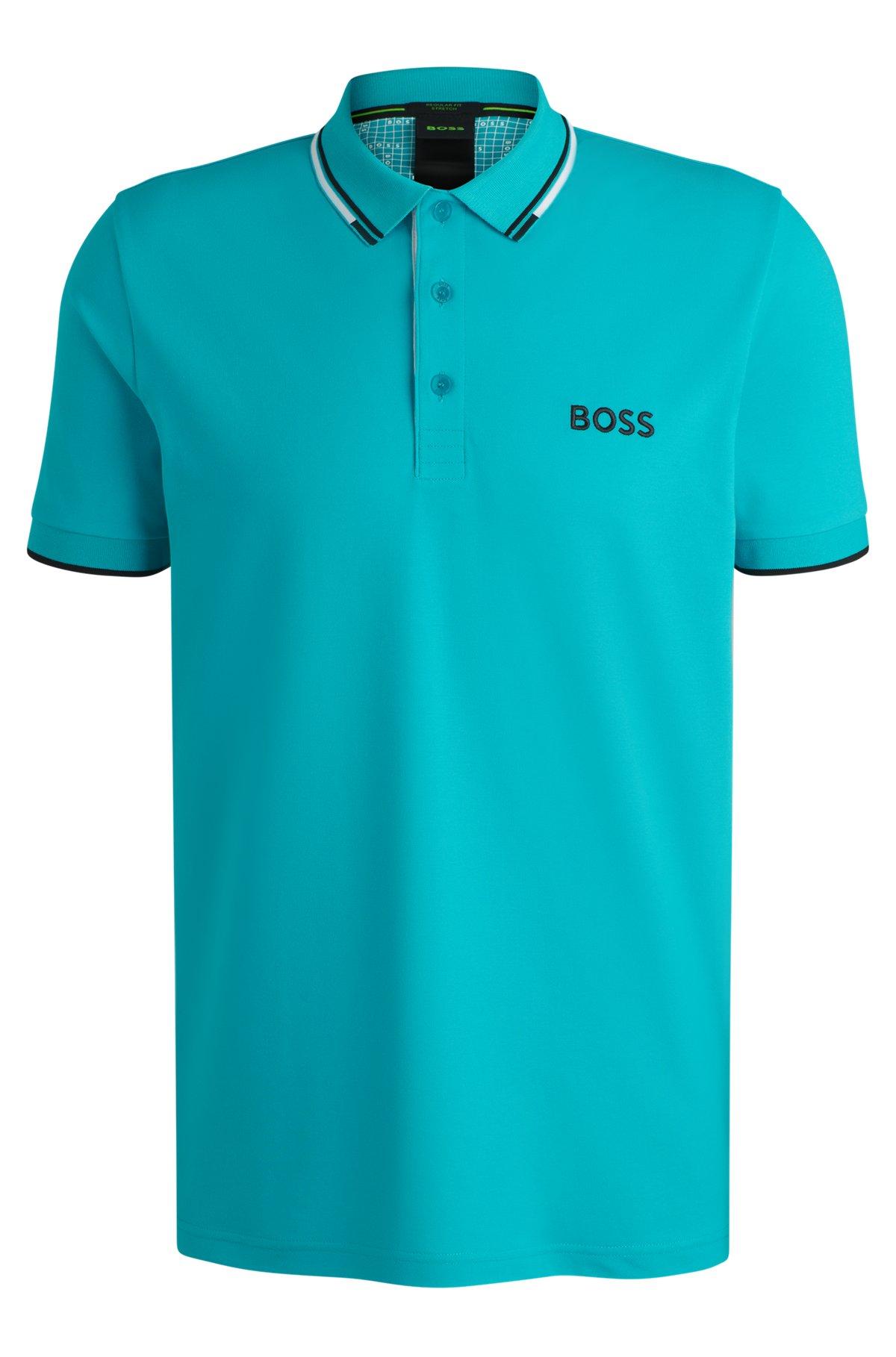 Polo shirt with contrast logos Product Image