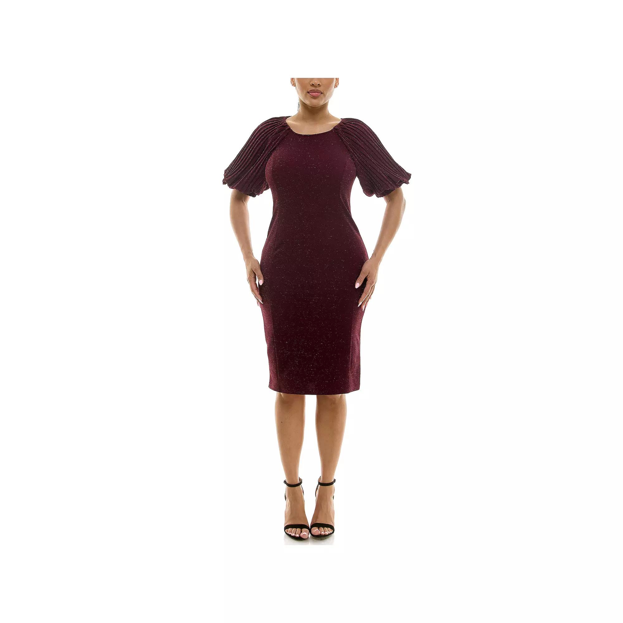 Women's Nina Leonard Puff Sleeve Sheath Dress,  Product Image