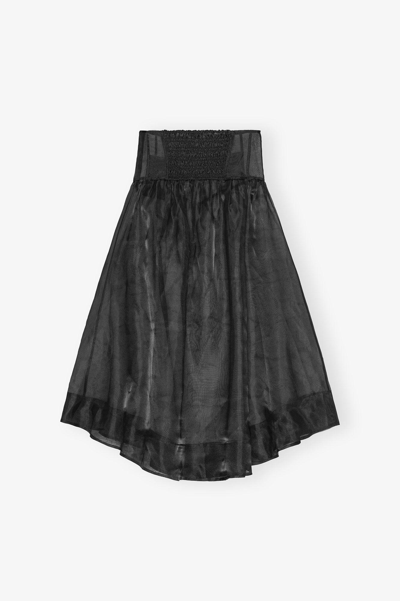 Black Technical Organza Pocket Skirt Product Image