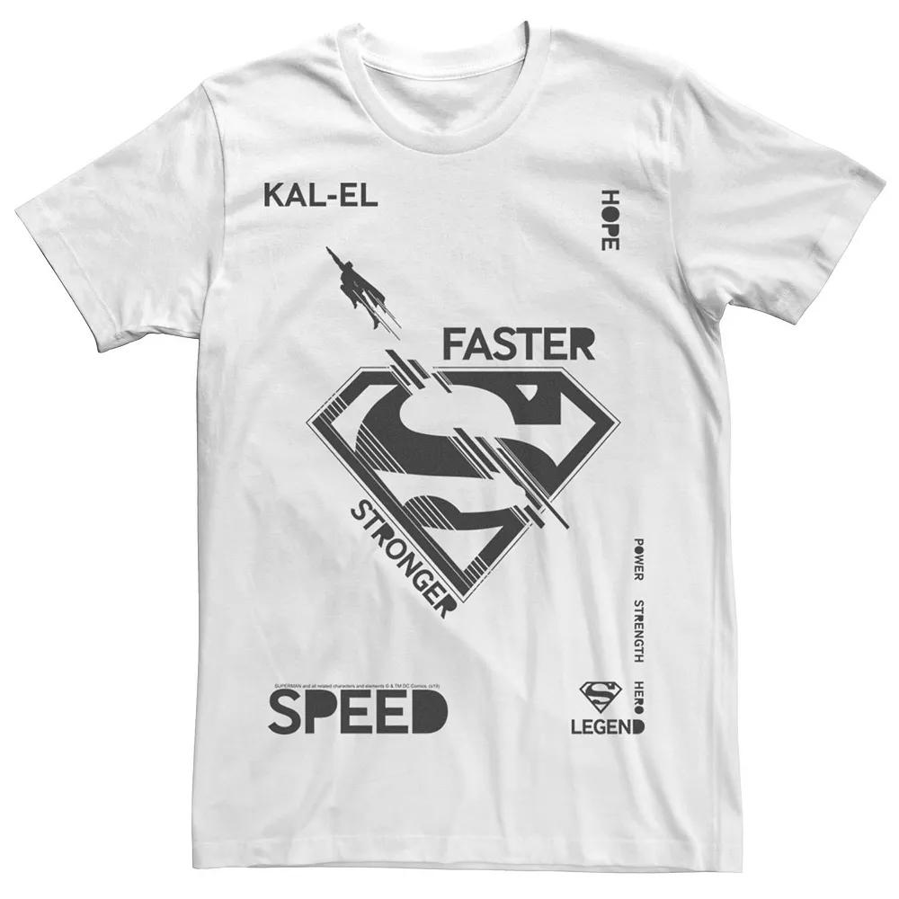 Men's Superman Kal-El Faster, Stronger, Speed Logo Tee,  Product Image