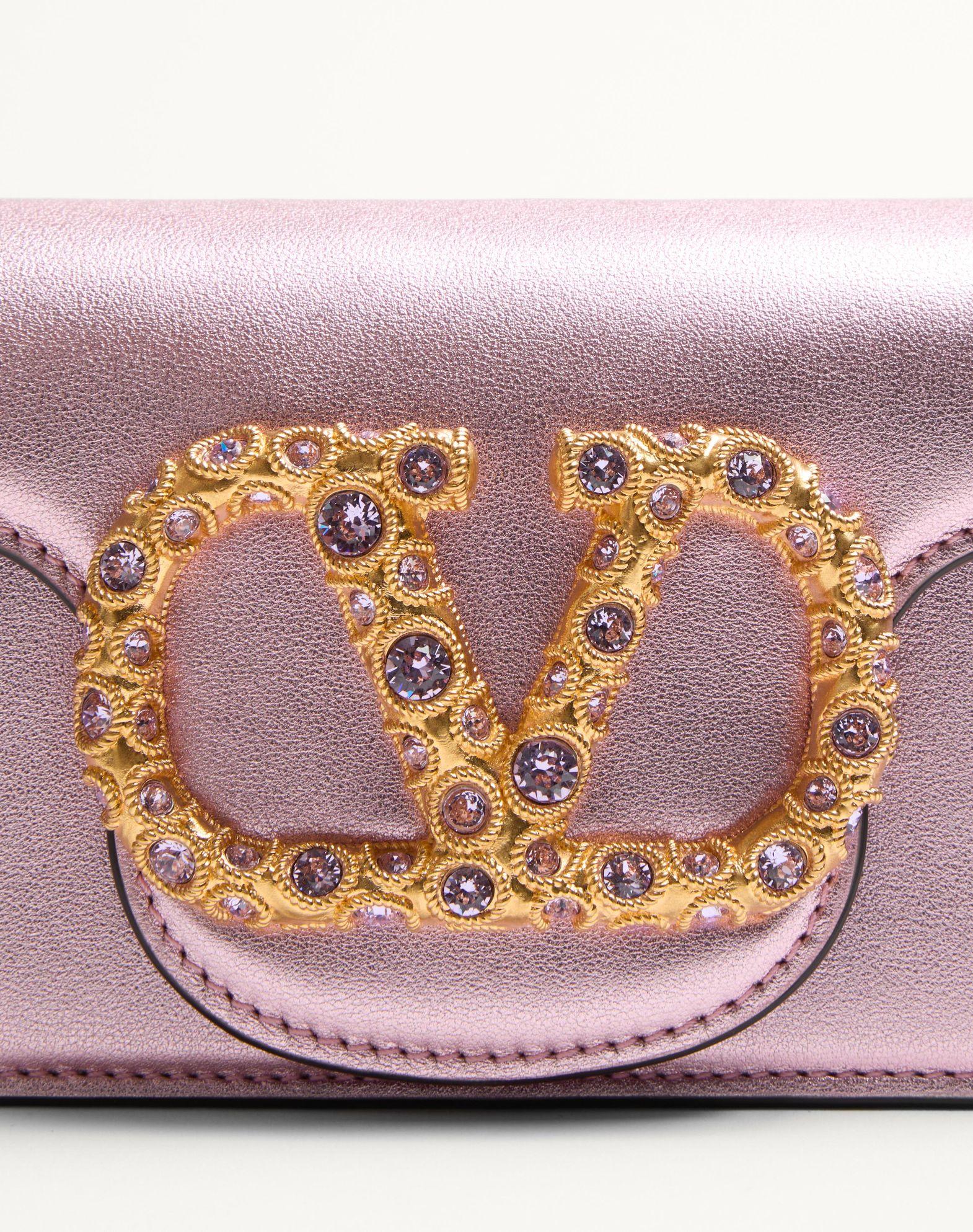 Valentino Garavani Locò Small Shoulder Bag In Laminated Calfskin With Jewel Logo Product Image