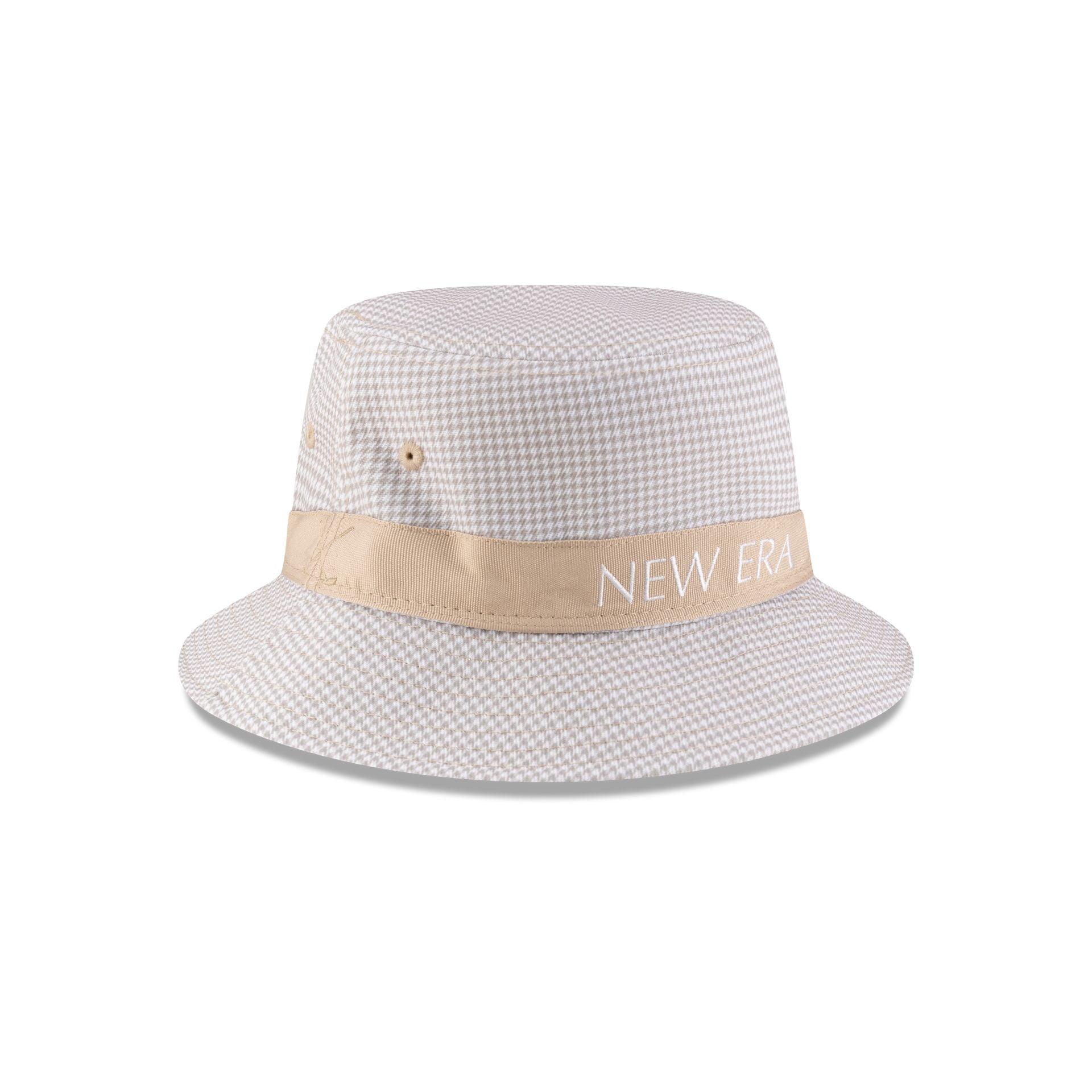 New Era Cap Houndstooth Beige Bucket Hat Male Product Image