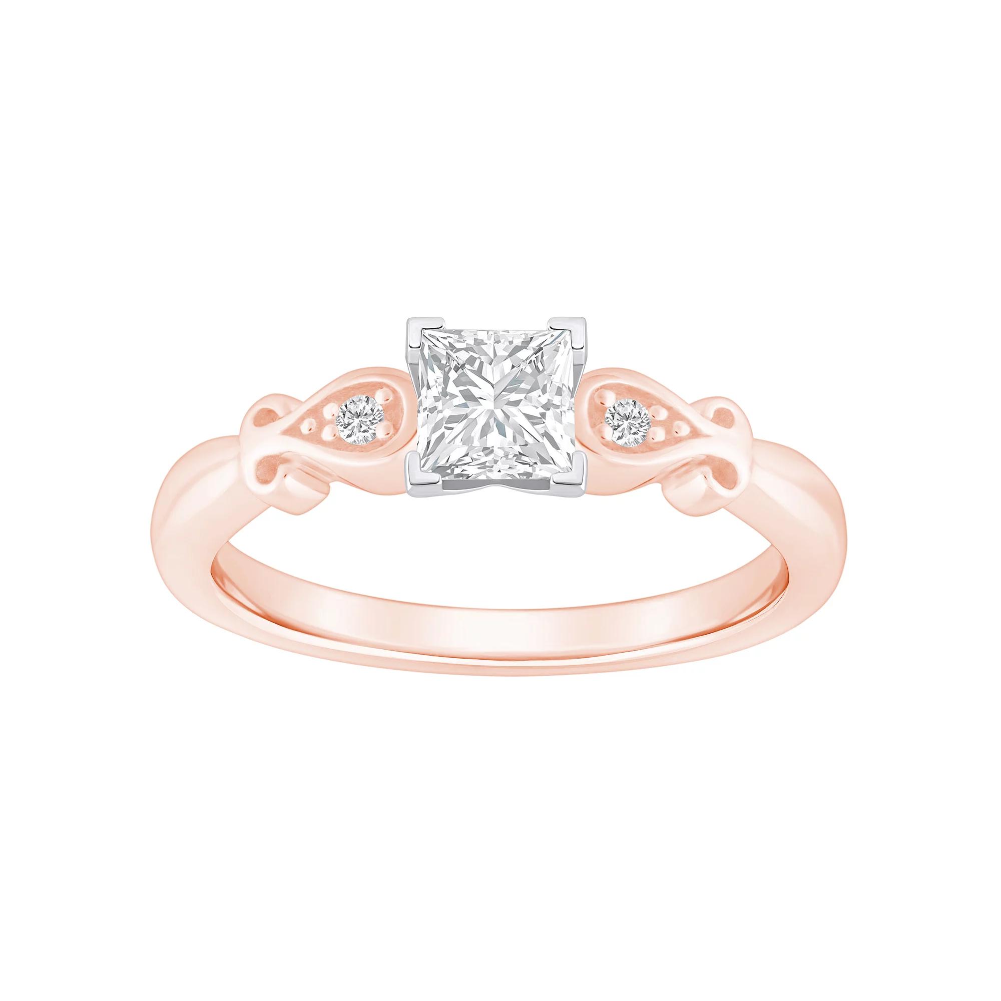 Alyson Layne 14k Gold 1/2 Carat T.W. Diamond Princess Cut Engagement Ring, Women's, Size: 9, Two Tone Product Image