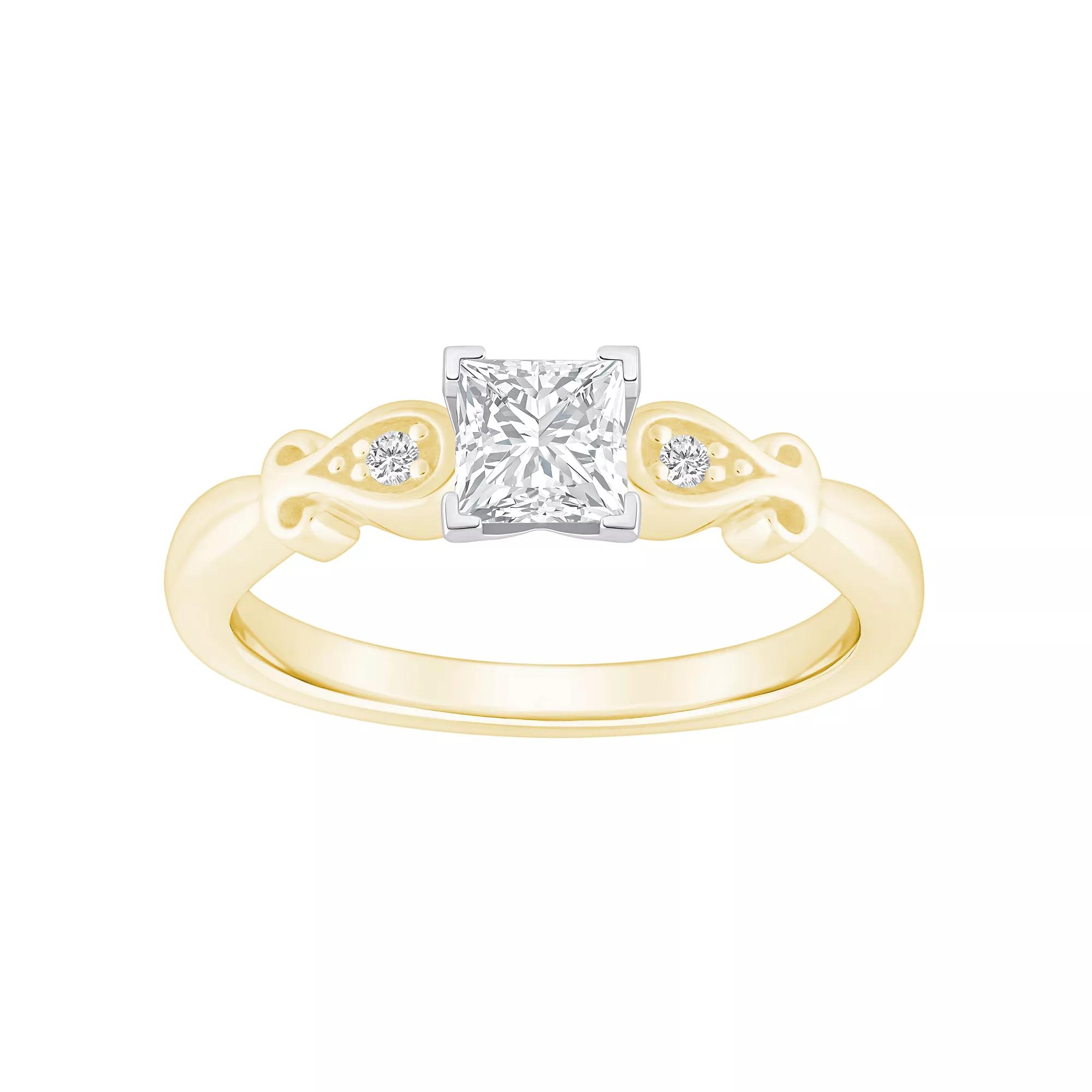 Alyson Layne 14k Gold 1/2 Carat T.W. Diamond Princess Cut Engagement Ring, Womens Two Tone Gold Product Image