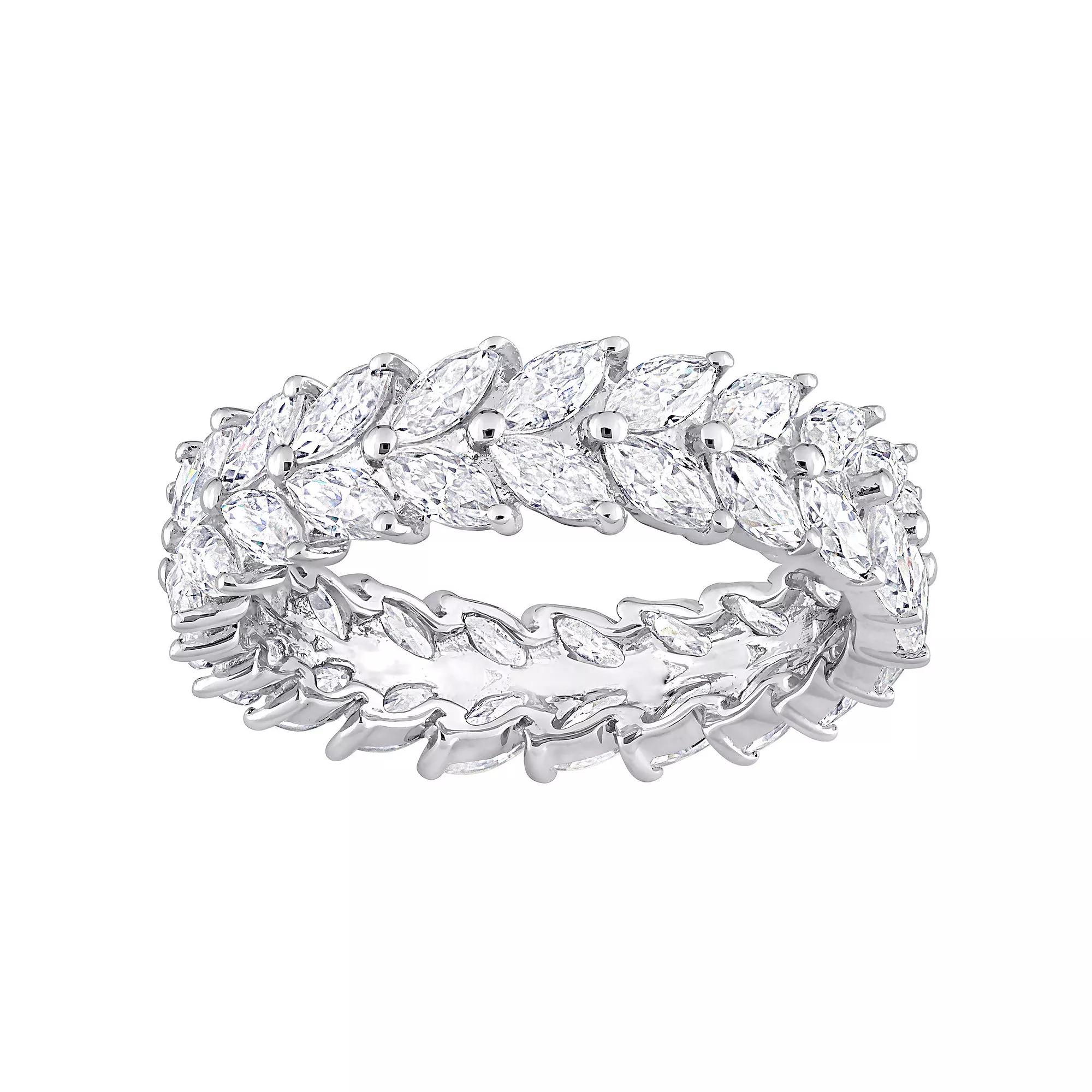 Stella Grace Sterling Silver Lab-Created Moissanite Full Eternity Band, Womens Product Image