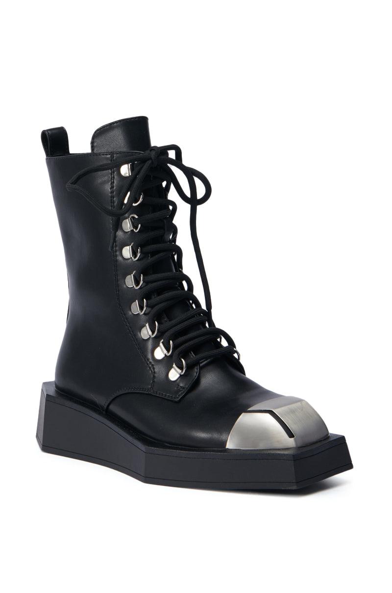 AZALEA WANG PEMA BLACK FLAT BOOTIE Product Image