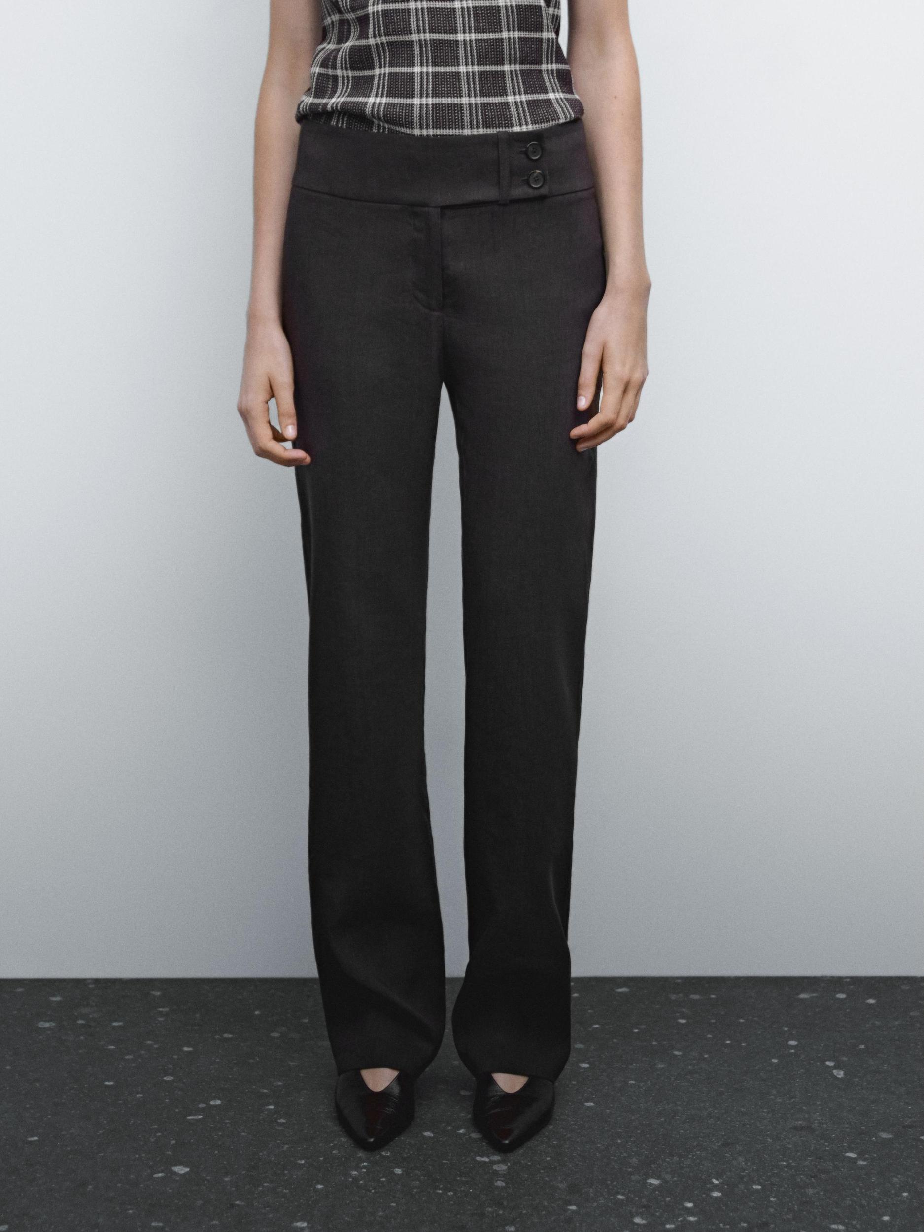 Mid-rise regular fit stretch trousers Product Image