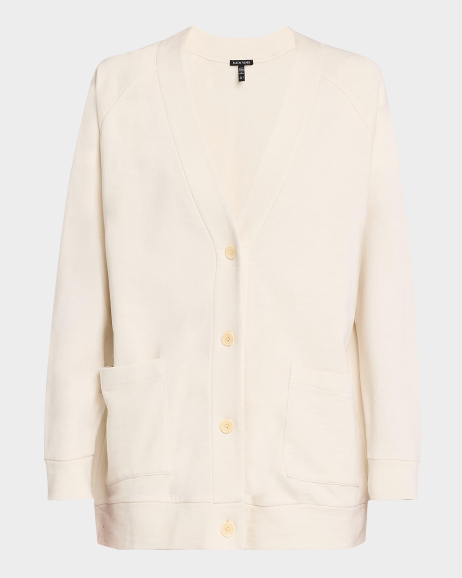 Garment-Dyed Organic Cotton Terry Cardigan Product Image