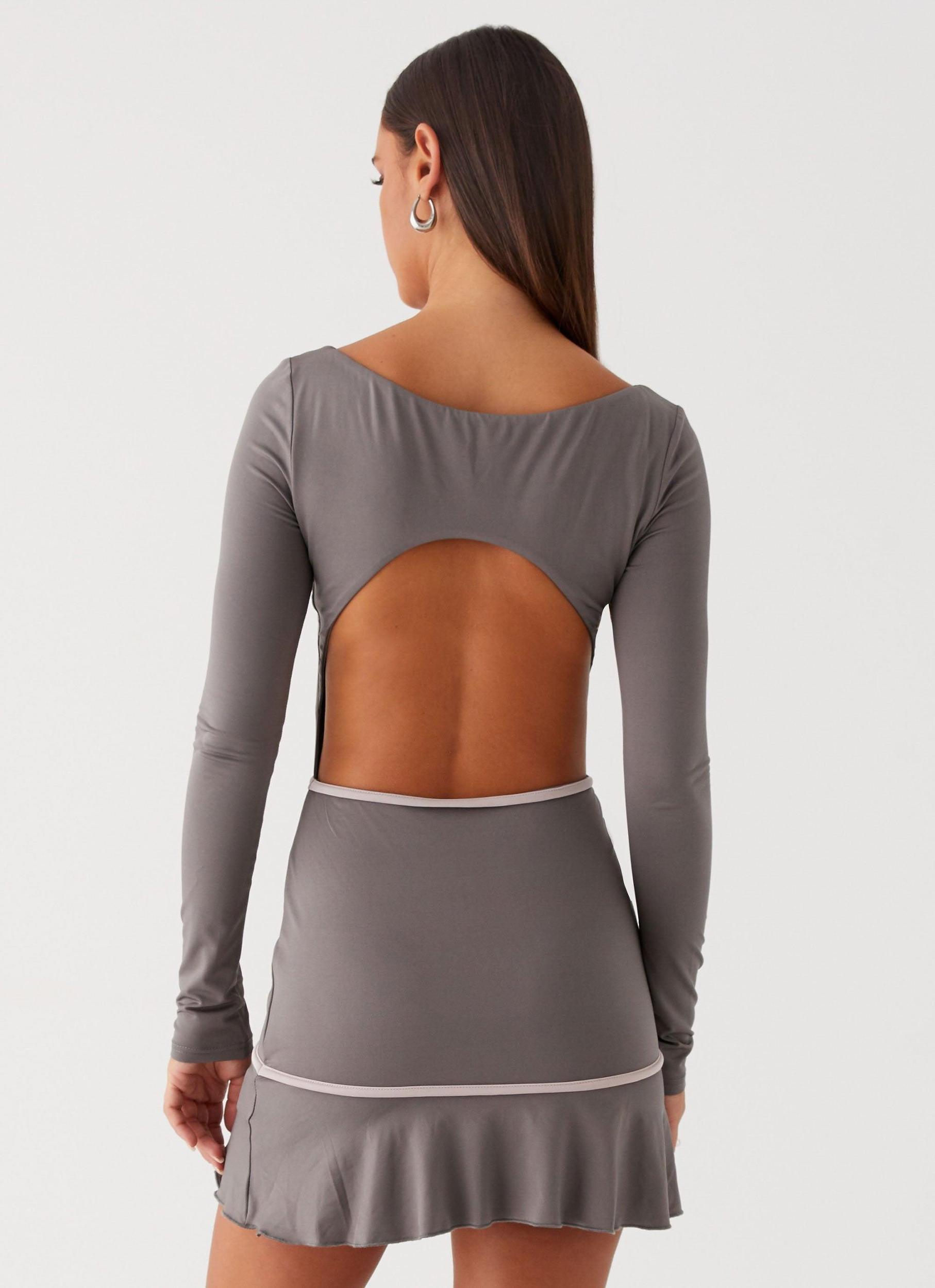 French Flirt Mini Dress - Charcoal Product Image