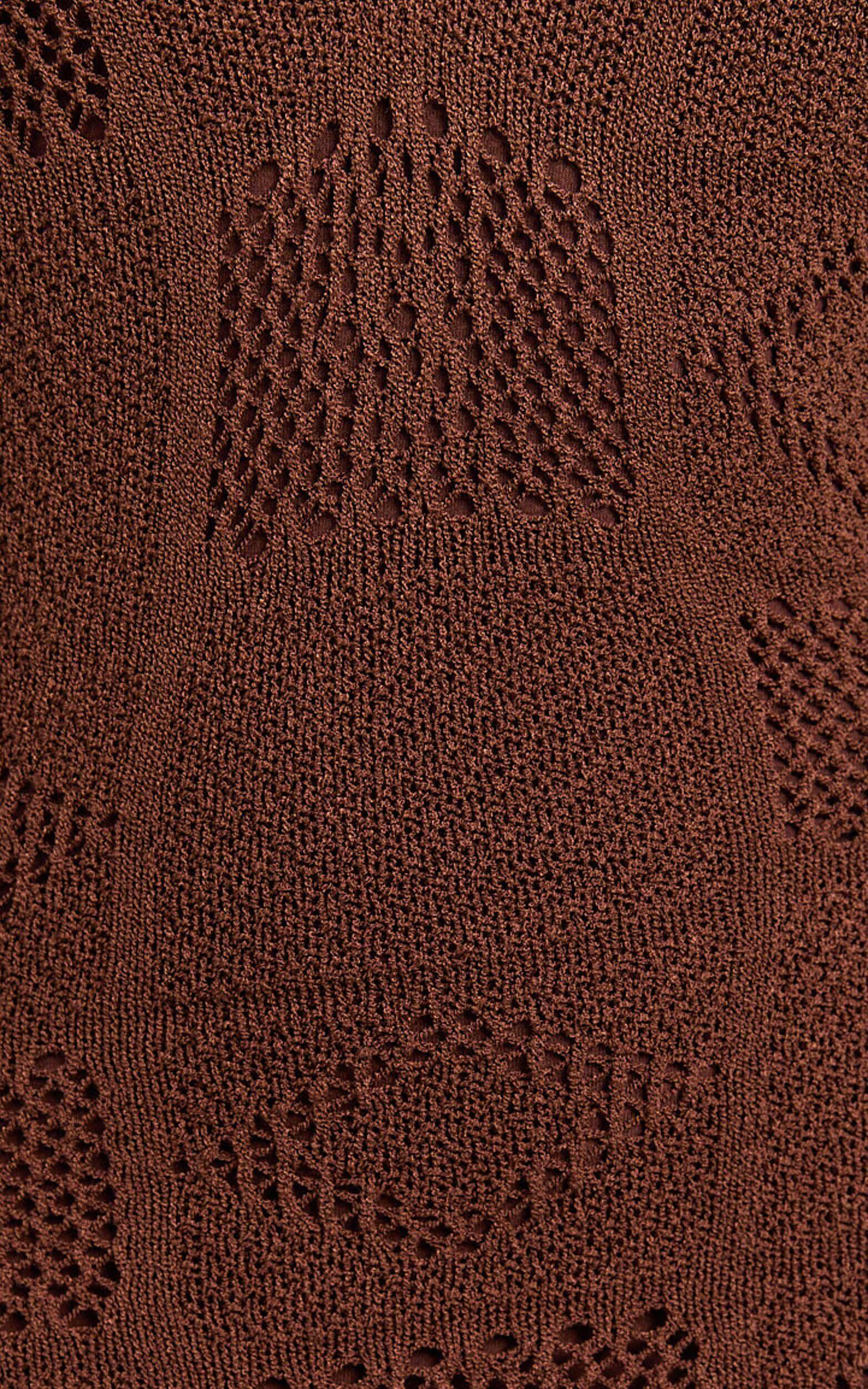 Taylor Maxi Dress - Crochet Knit Scoop Neck Dress in Chocolate Product Image