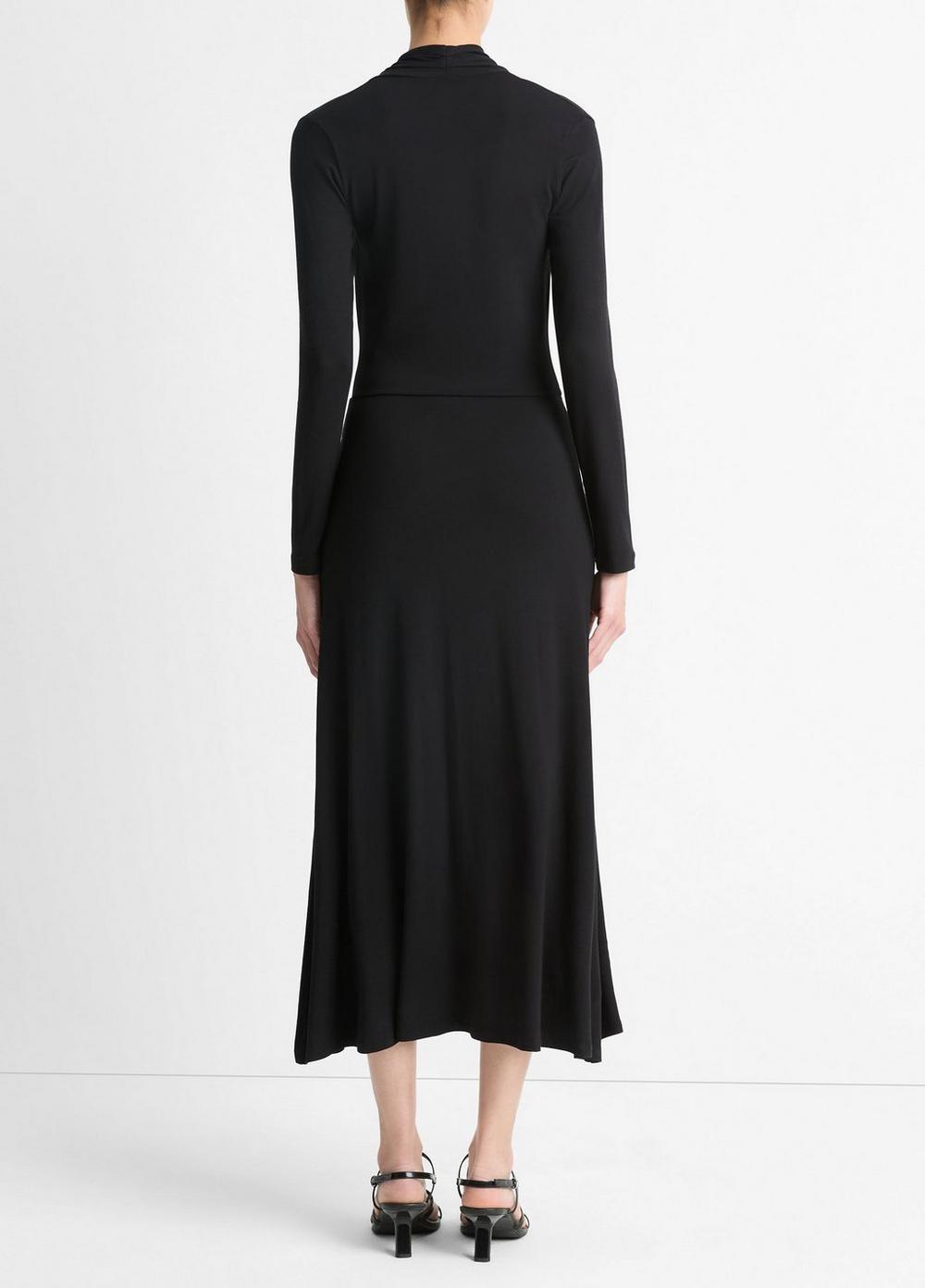 Long-Sleeve Crossover Dress Product Image